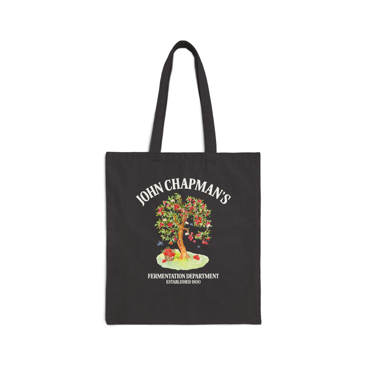 John Chapman's Fermentation Department Tote Bag: Funny Drinking Johnny Appleseed American Folk Tale History Tote Bag for History Buff