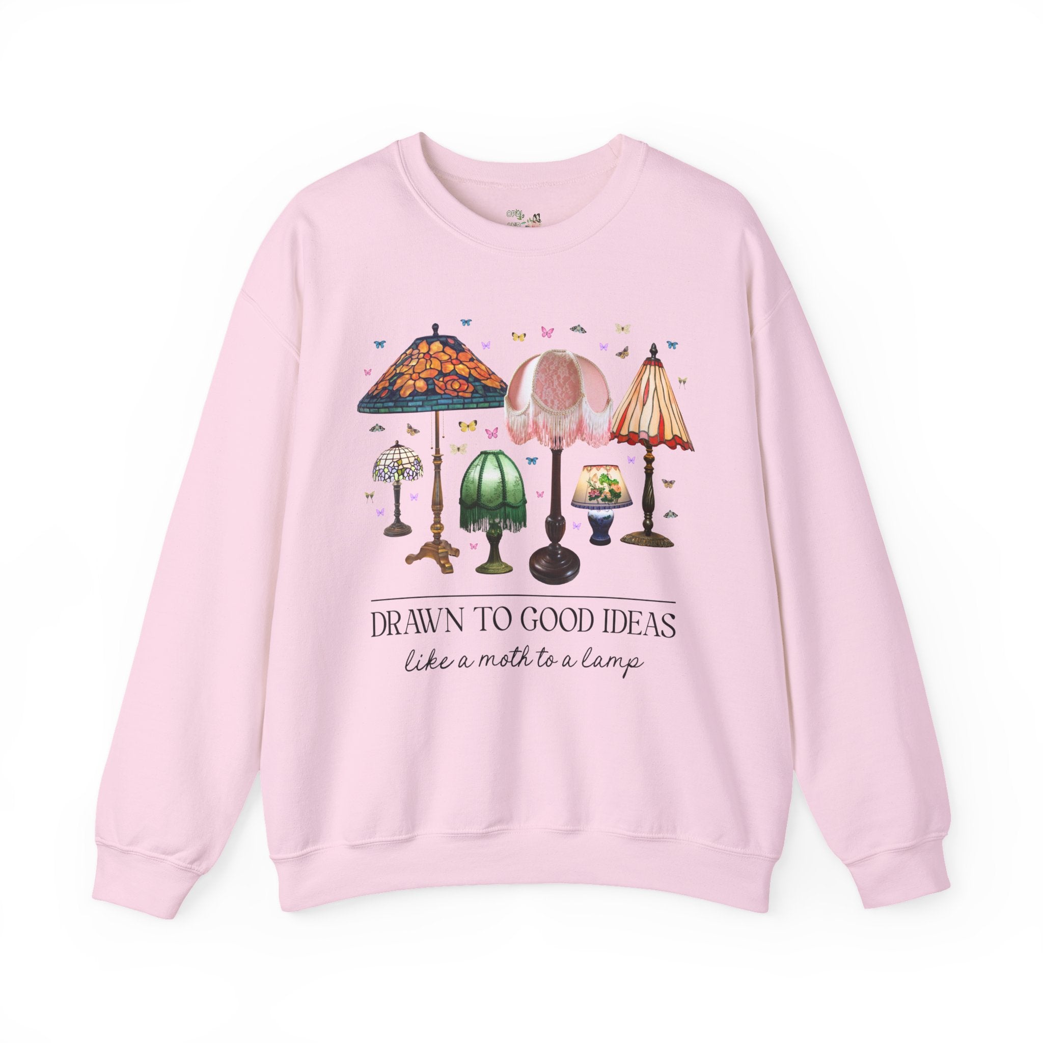 Insect Lover Entomologist or Science Teacher Sweatshirt: Drawn to Good Ideas Like a Moth to a Lamp, Silly Goblincore Scientist Crewneck