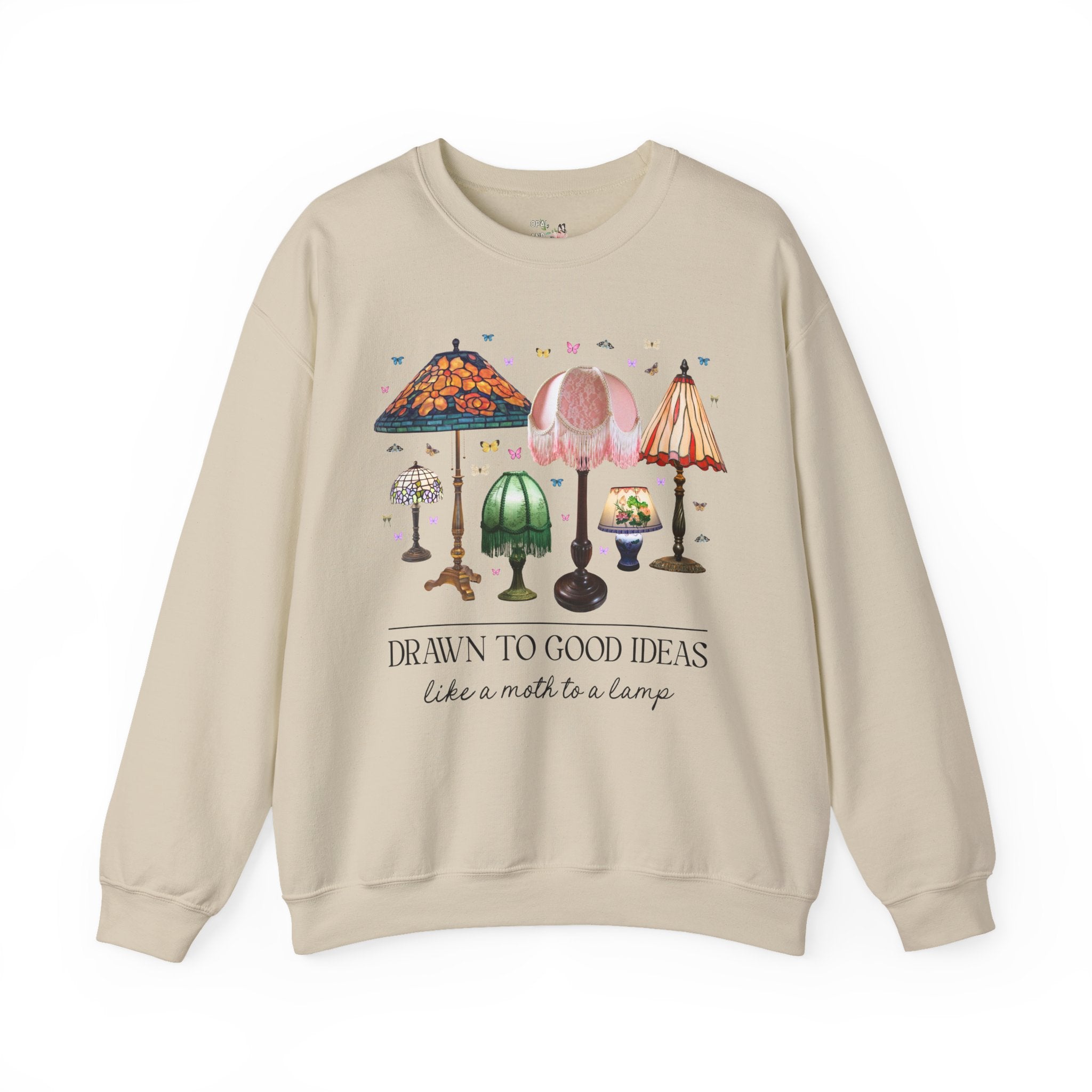 Insect Lover Entomologist or Science Teacher Sweatshirt: Drawn to Good Ideas Like a Moth to a Lamp, Silly Goblincore Scientist Crewneck