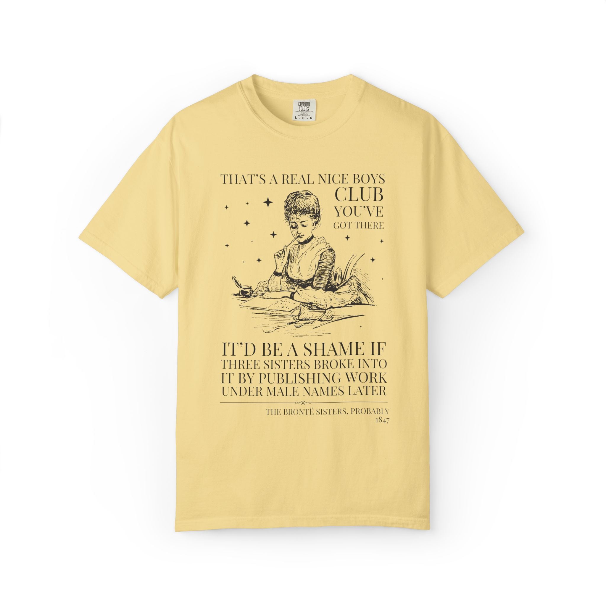 Bookish The Bronte Sisters Classic Literature Bookworm T-Shirt, Jane Eyre, Wuthering Heights, Emily Bronte, Charlotte Bronte, Anne Bronte
