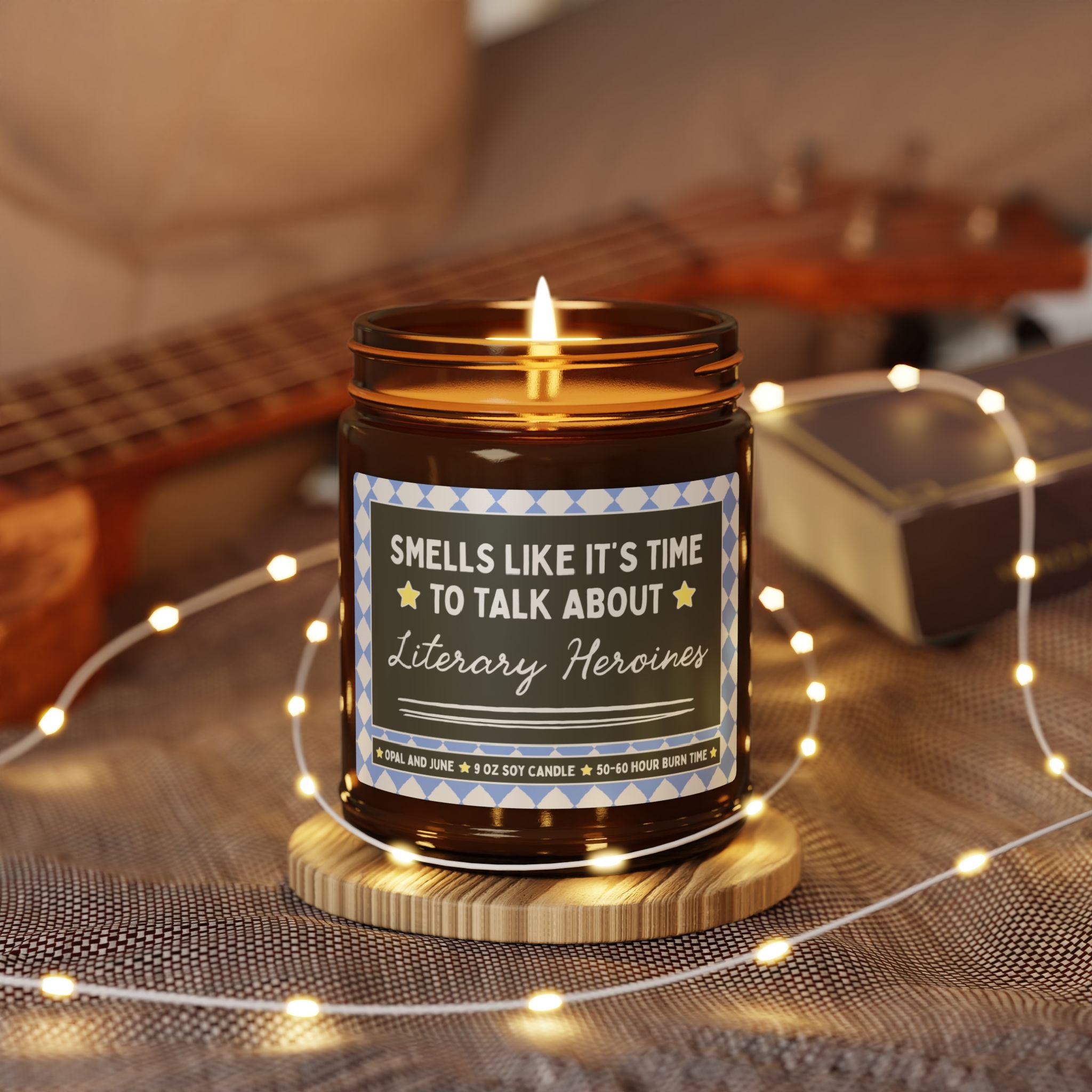 Funny Bookish Gift for Classic Literature Bookworm: 9 Oz Soy Candle | It's Time to Talk About Literary Heroines, Candle for Book Lover