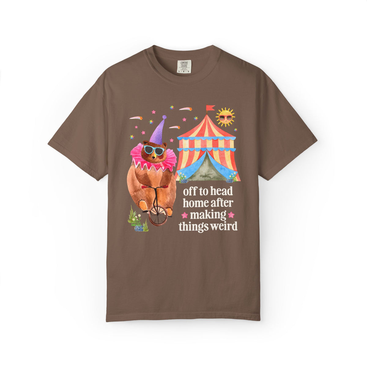 Funny Dreamcore Anxious Introvert Tee Shirt with Bear for Friend with ADHD or Social Anxiety: Off to Head Home After Making Things Weird