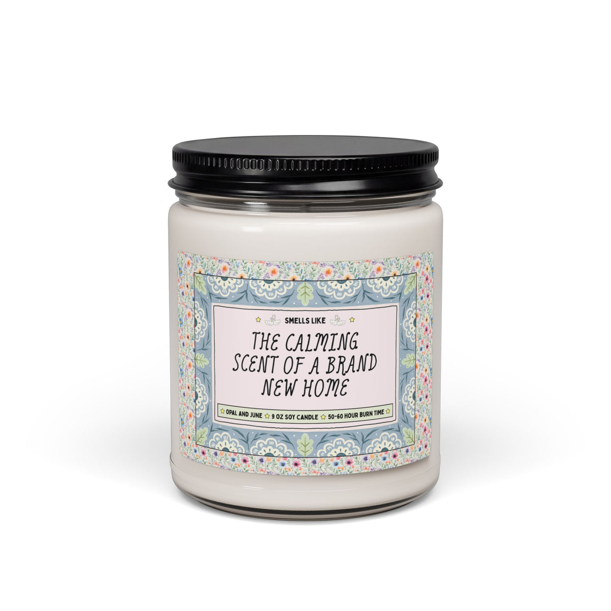 Smells Like The Calming Scent of a Brand New Home: Cute and Colorful 9 Oz Soy Candle for New Home Buyer, Cute Homeowner Gift