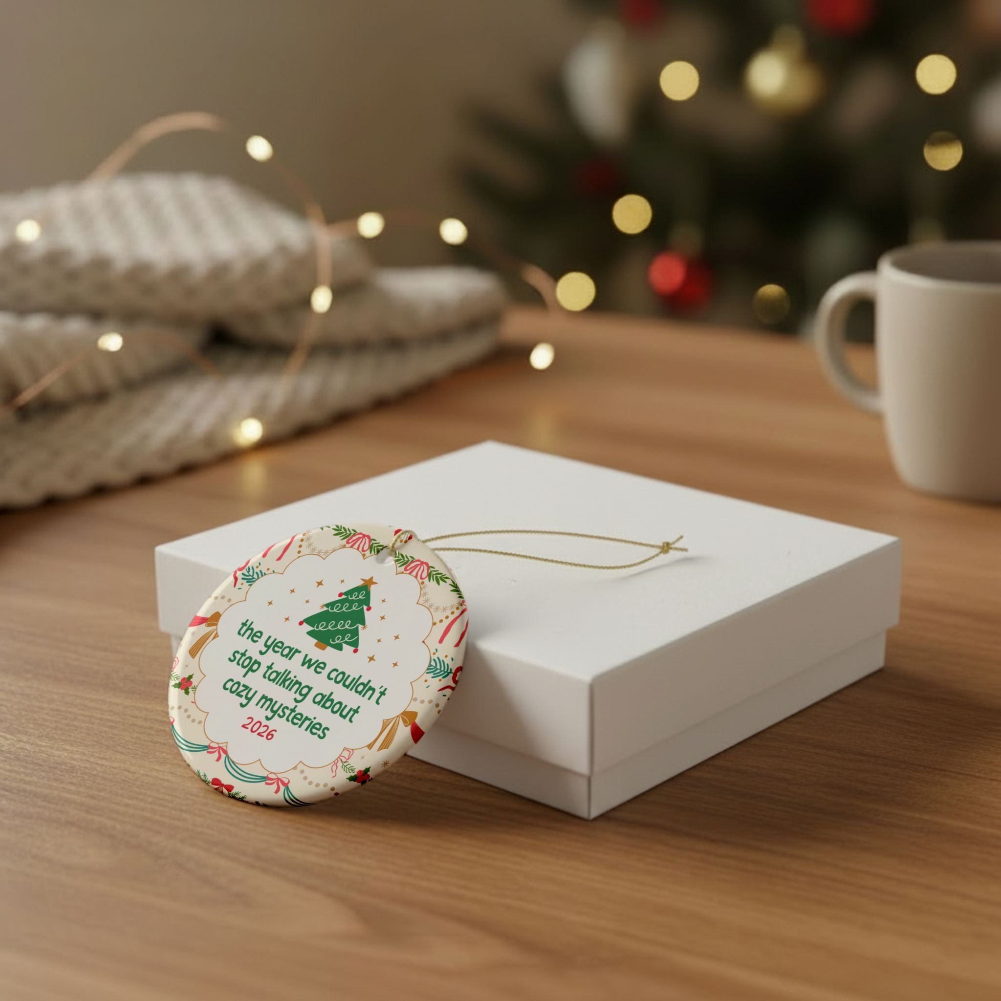 2026: The Year We Couldn't Stop Talking About Cozy Mysteries, Funny Bookish Xmas Ornament for Friend Who Loves Spooky Romance Books