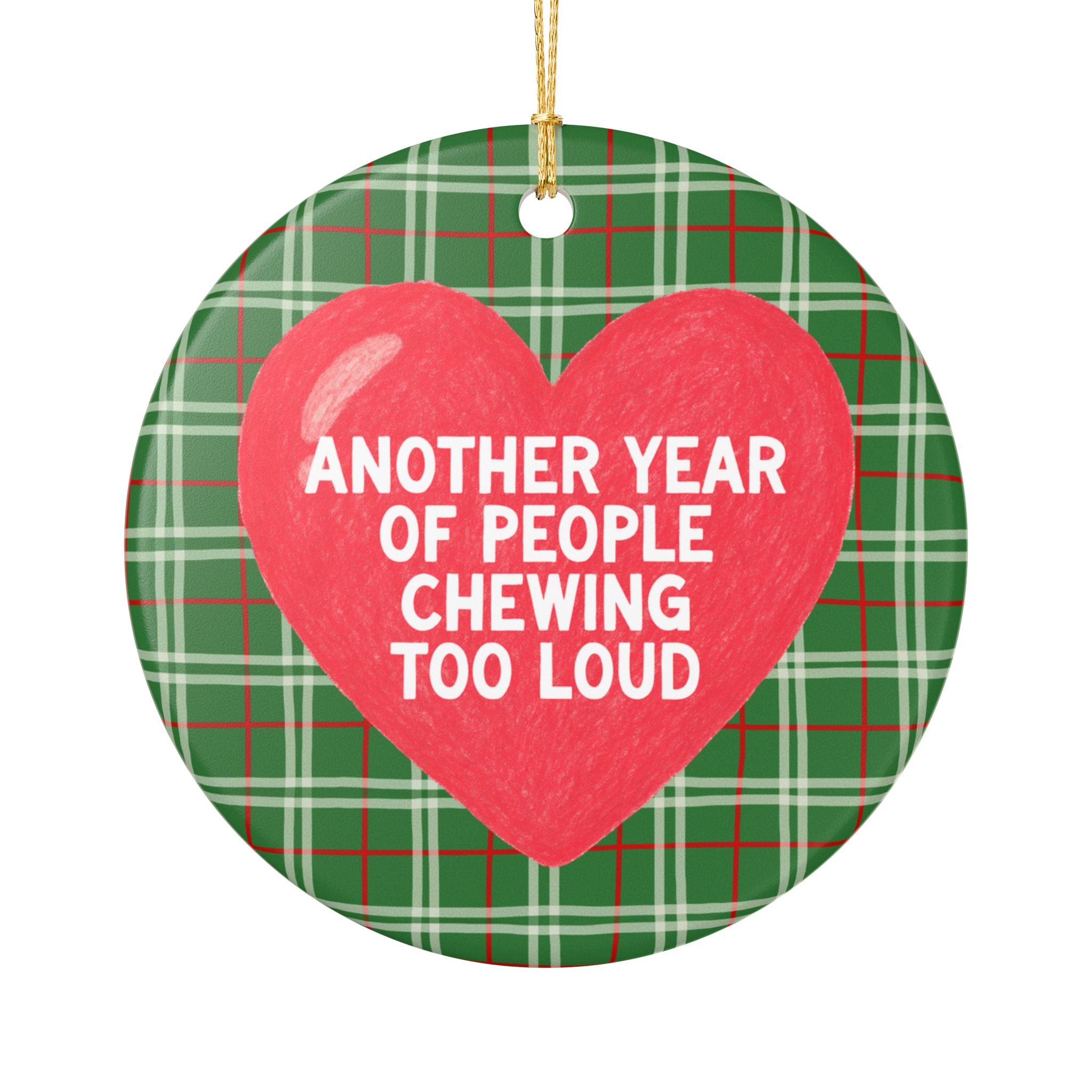 Funny Misophania Chewing Disorder Holiday Ornament: Another Year of People Chewing Too Loud Nostalgic Ornament for Spouse
