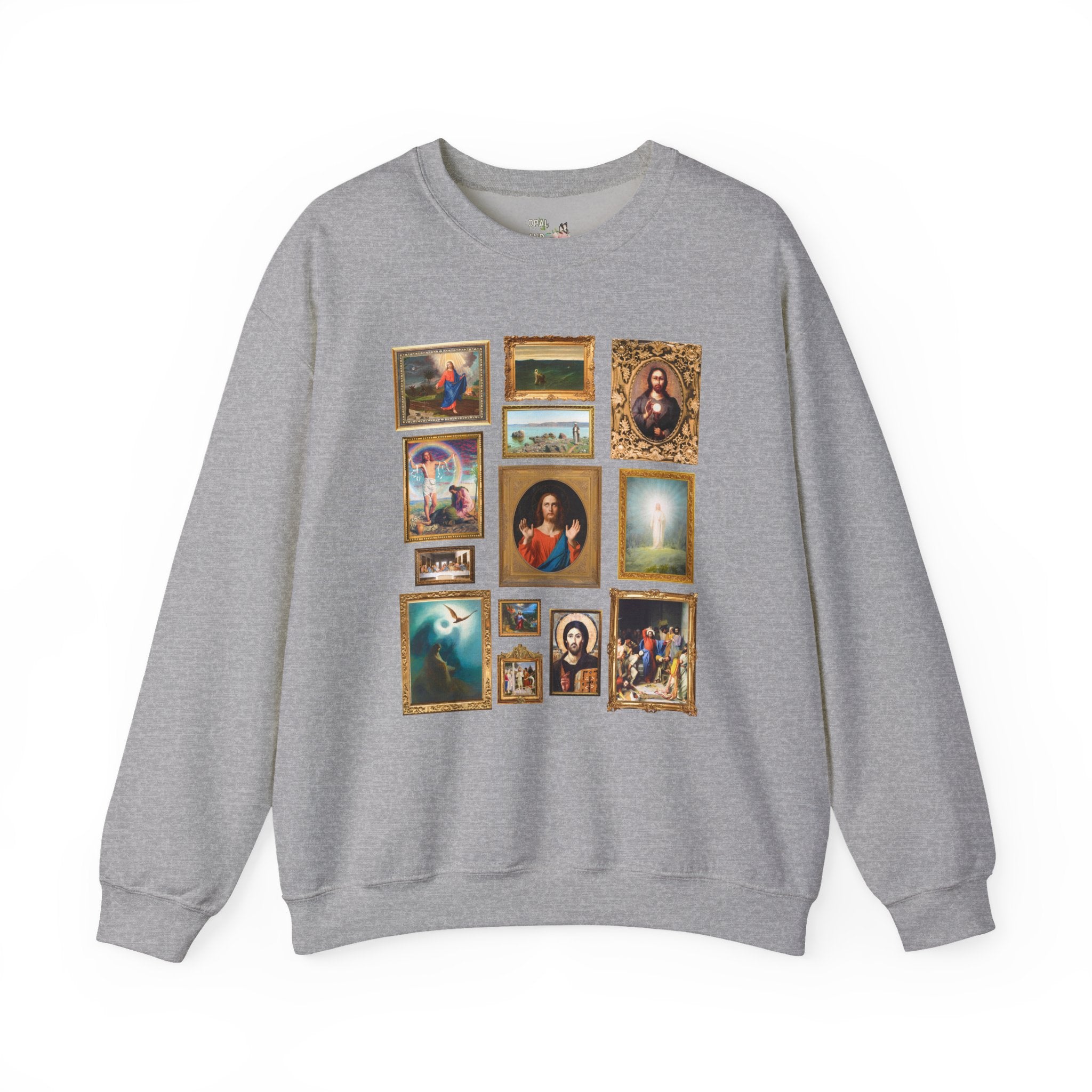 Jesus Art History Sweatshirt with Famous Paintings of Christ, 19th Century Art History, Ancient Art History Lover, Christian Museum Lover Crewneck