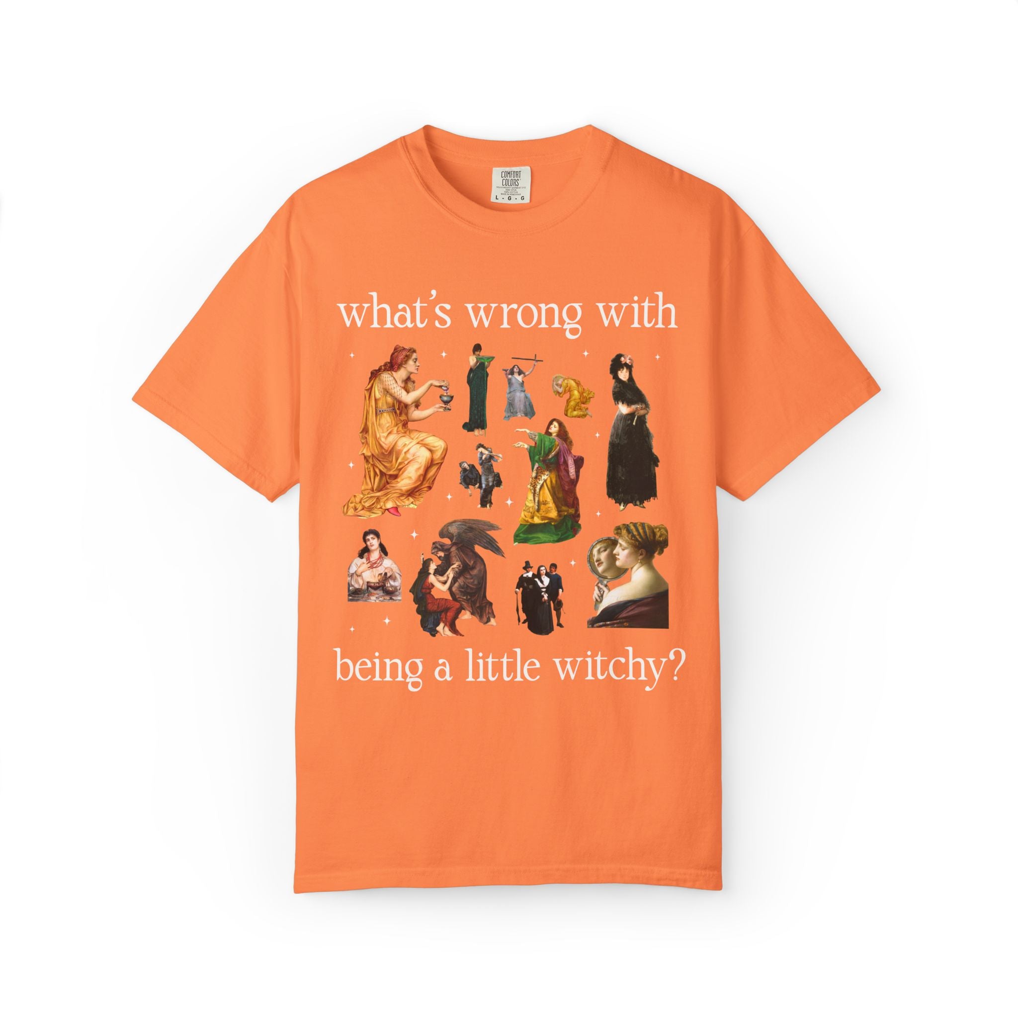 Witch Art History Lover Tee Shirt with Famous Paintings, Pre-Raphaelite and 19th Century Art Historian Tee for Halloween or Spooky Season