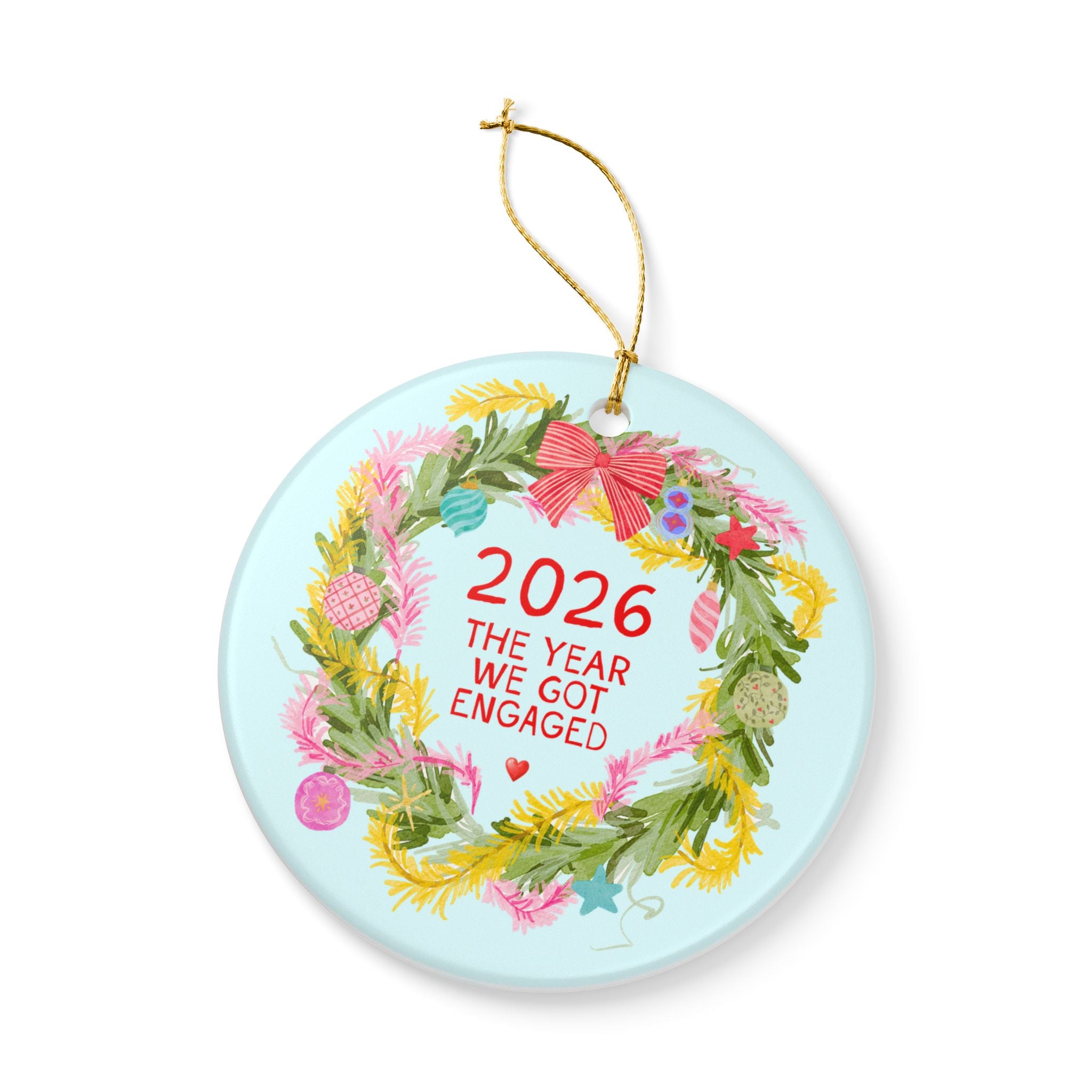 2026 The Year We Got Engaged Ornament: Cute Engagement Gift for Newly Engaged Couple or Bride and Groom, Nostalgic Engagement Xmas Gift