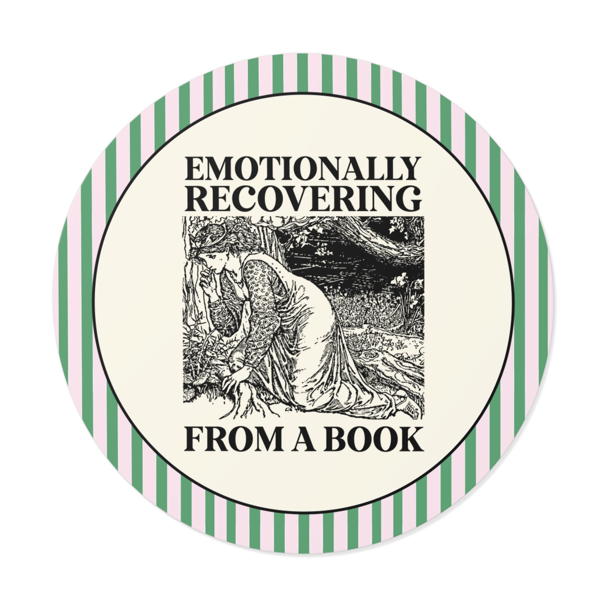 Emotionally Recovering from a Book Sticker for Romance Reader or Fantasy Reader, Cute Bookish Sticker for Medieval Historical Fiction Bookworm