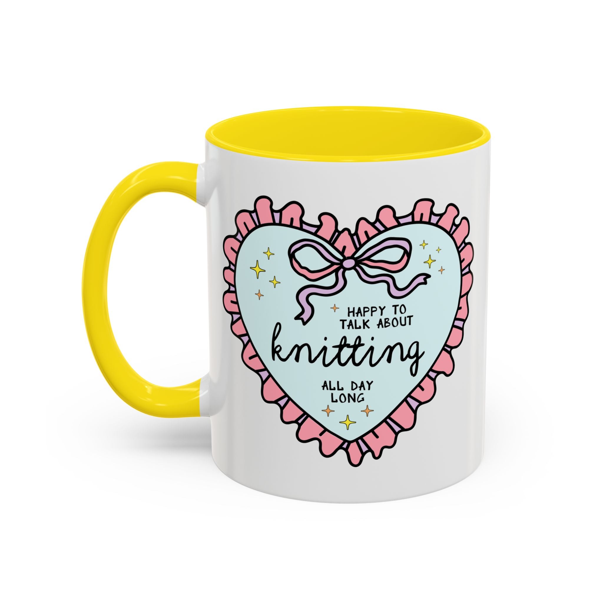 Happy to Talk About Knitting All Day Long Coffee Mug