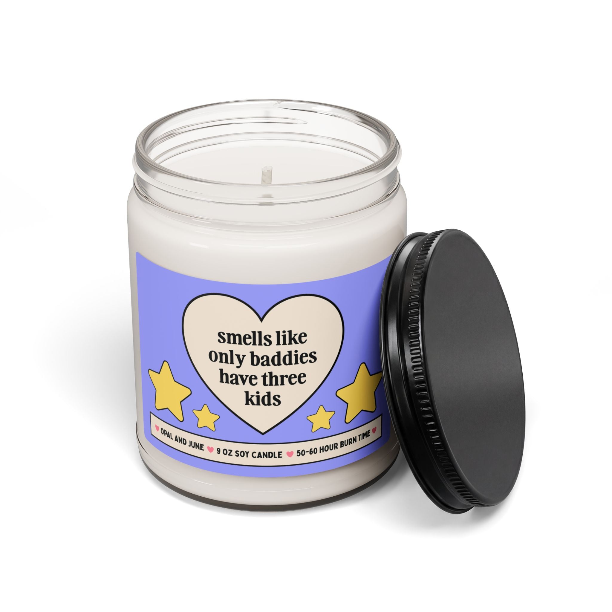 Third Time Mom Gift for Friend or Wife Pregnant with Third Child: Smells Like Only Baddies Have Three Kids, Toddler or Preschool Mom Candle