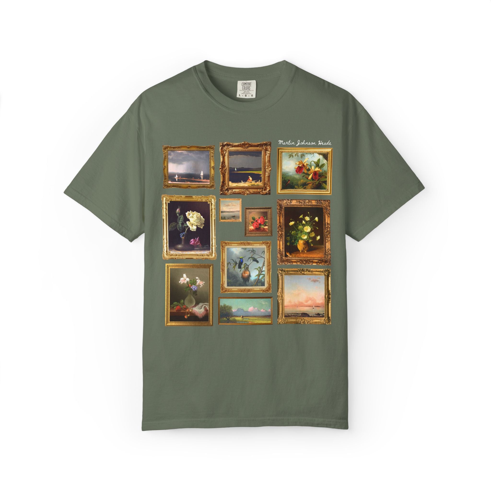 Martin Johnson Heade Art Historian Tee Shirt with Famous Paintings, Hudson River School American Art History, Luminism 19th Century Art