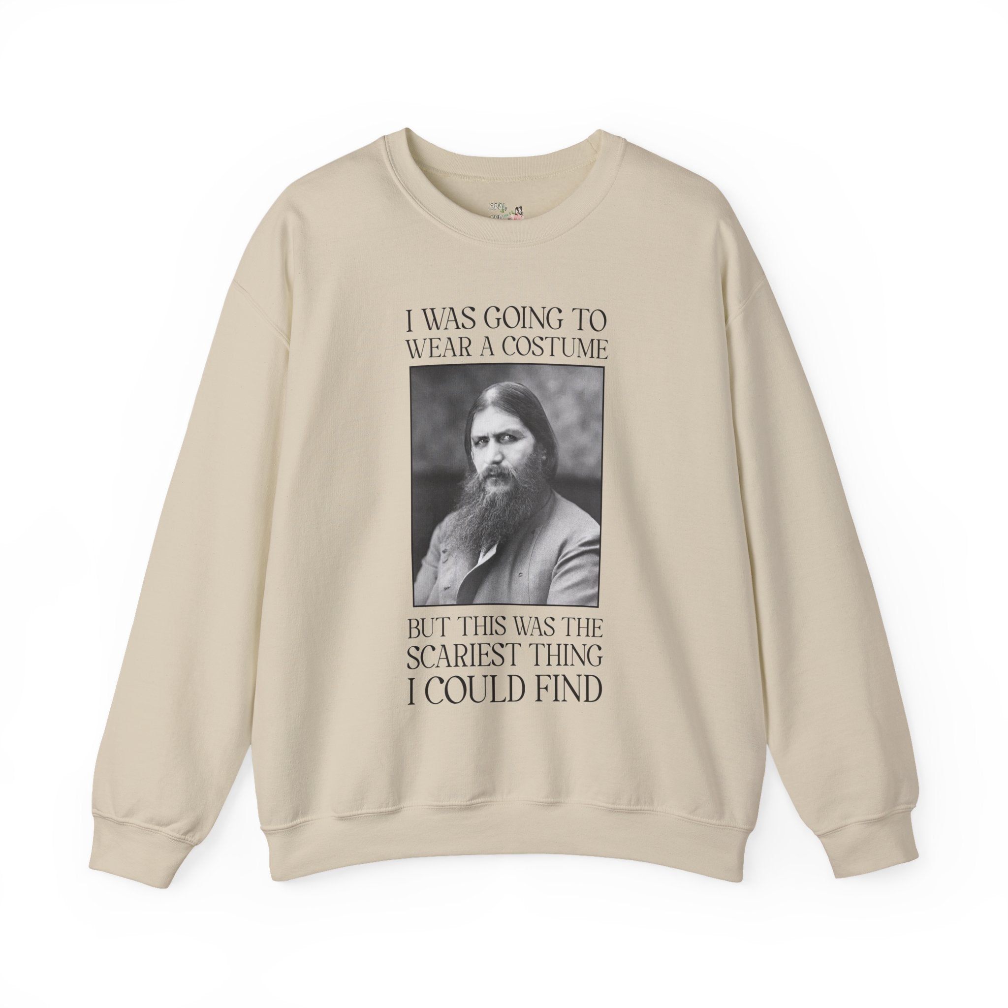 Halloween History Buff Sweatshirt with Rasputin: Russian World War I Era History, Early 1900s History Lover, Scariest Thing I Could Find