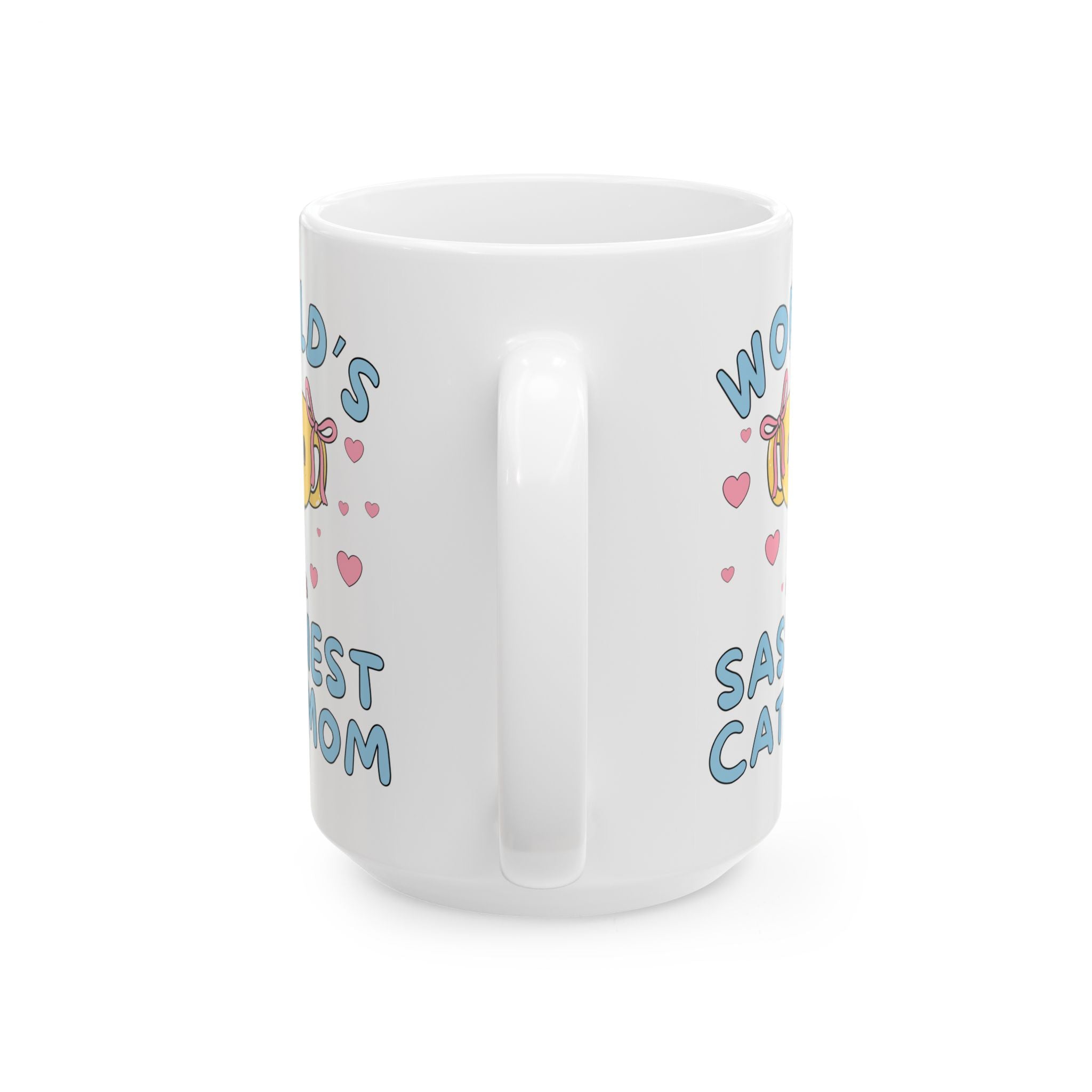 Cat Mom Gift for Friend Obsessed with their Cat: World's Sassiest Cat Mom, 15 Oz Coffee Mug for New Cat Owner, Gift for Wife or Girlfriend