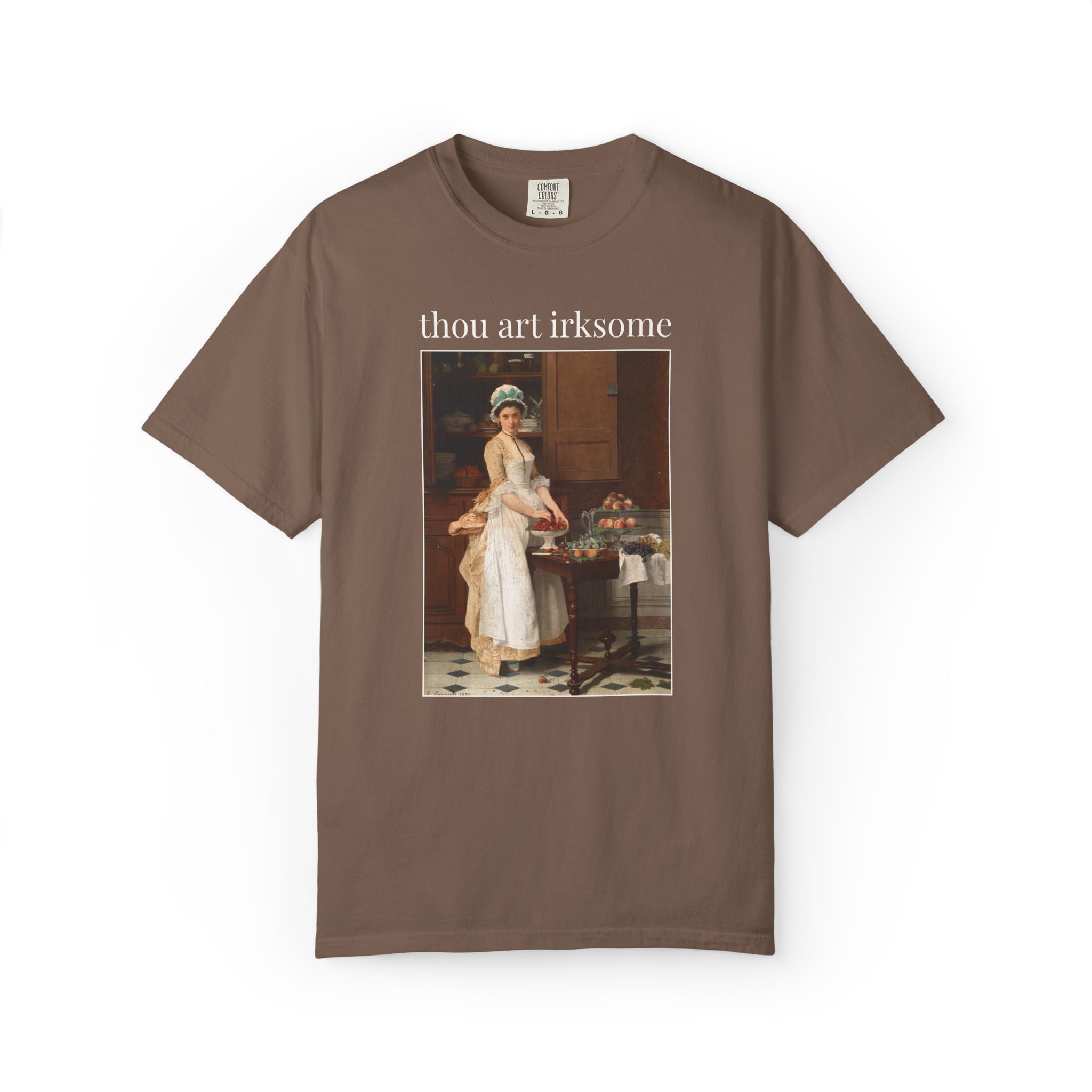 Thou Art Irksome Art History Tee Shirt: The Cherry Girl by Joseph Caraud, 19th Century Famous Painting, Funny Sarcastic Tee Shirt for Friend