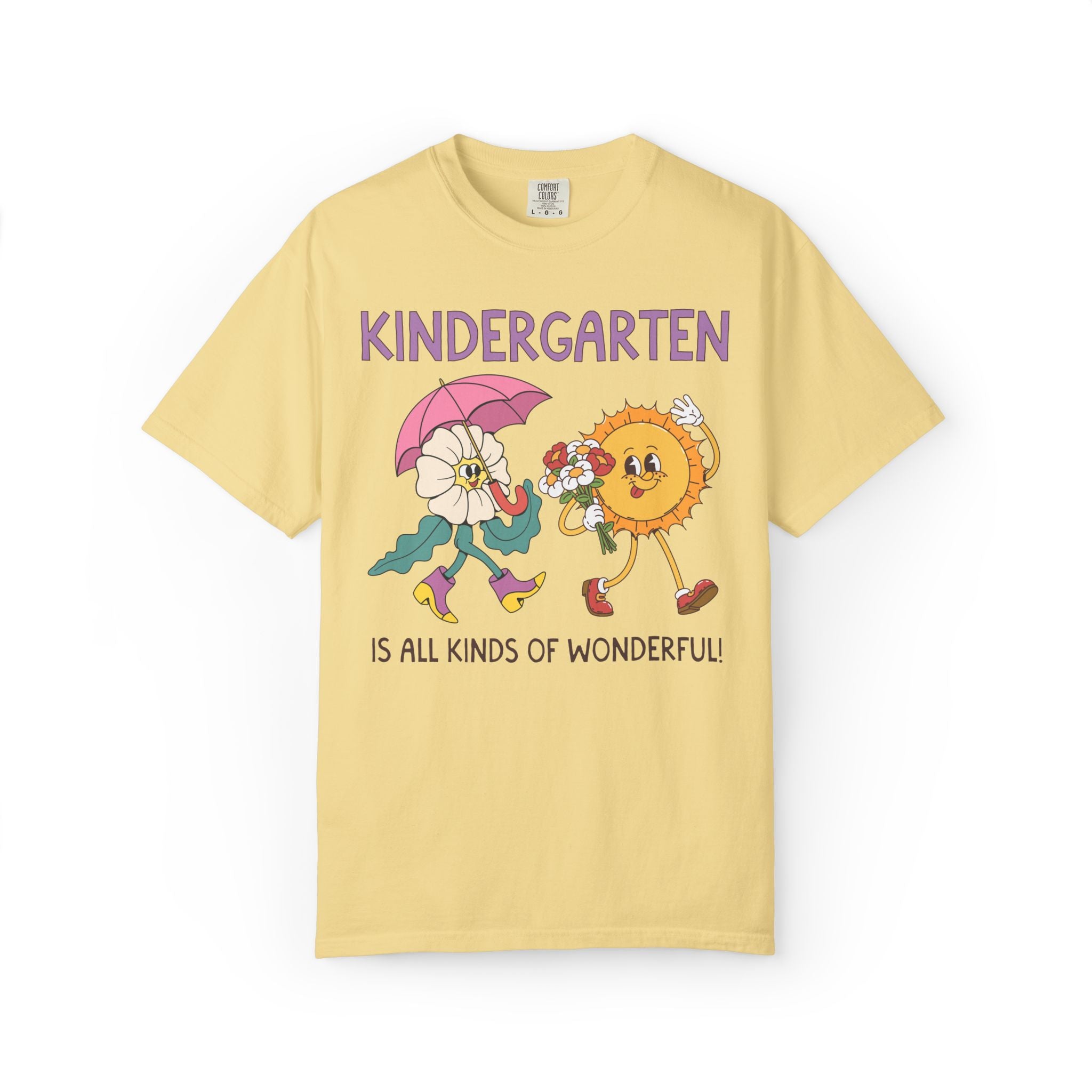 Kindergarten is All Kinds of Wonderful Teacher Team Tee Shirt for Back to School: Cute New School Year T-Shirt, First Year Teacher or Para