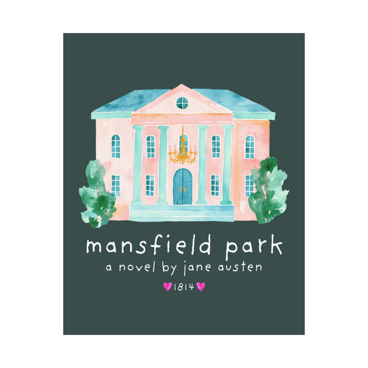 Mansfield Park: A Novel by Jane Austen Book Lover Poster, Cute Bookish Wall Print for Classic Literature Reader or Bookworm