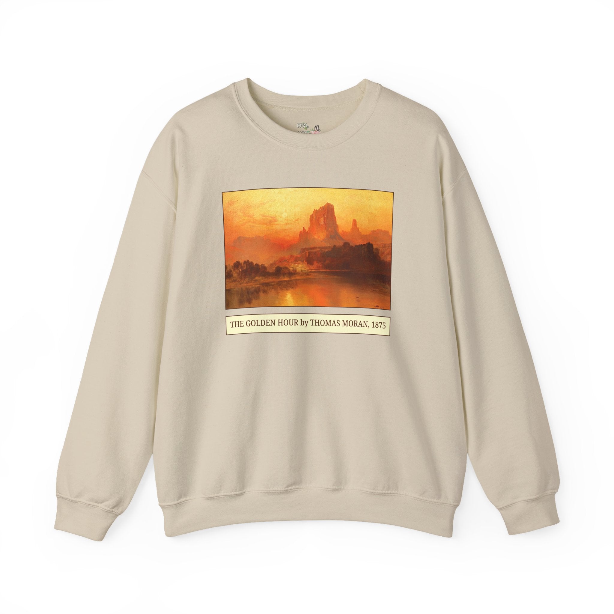 The Golden Hour Painting by Thomas Moran Sweatshirt, Landscape Painting of Wyoming, 19th Century Art History Painting with Sunset, Hiking Lover Gift