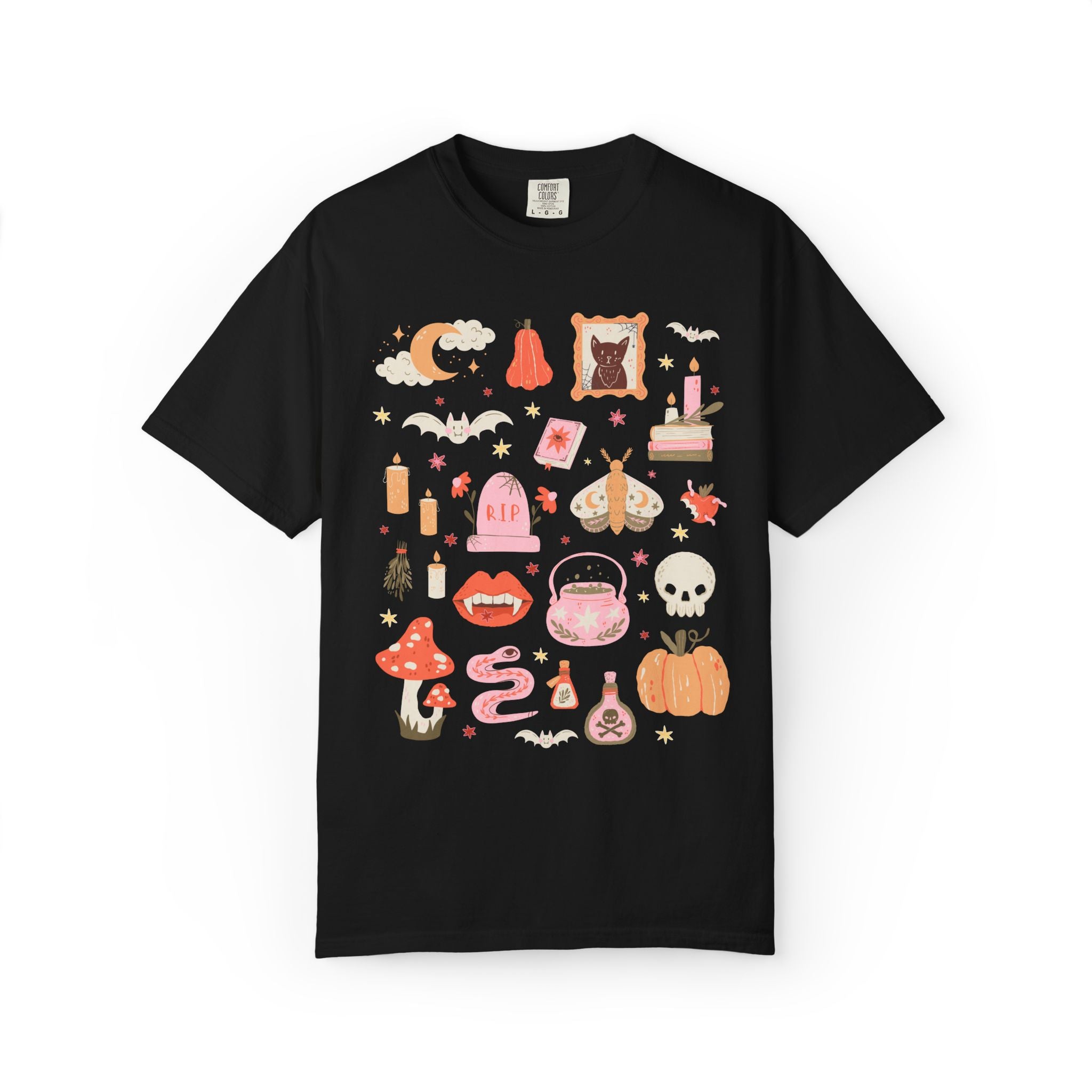 Nostalgic Halloween T-Shirt for Spooky Season, Cute Colorful Dopamine Aesthetic Tee for Friend or Mom Who Loves Halloween and Vampires