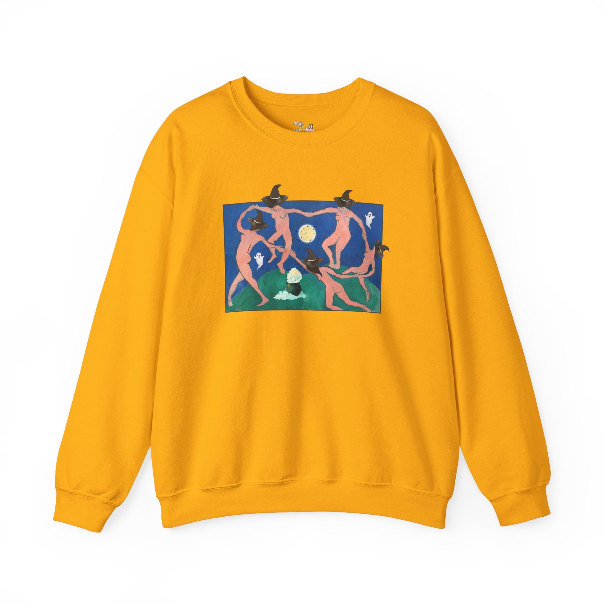 Halloween Art History Buff Sweatshirt with Spooky Witches and Ghosts: Henri Matisse Dance Early 1900s Famous Painting, French Art History
