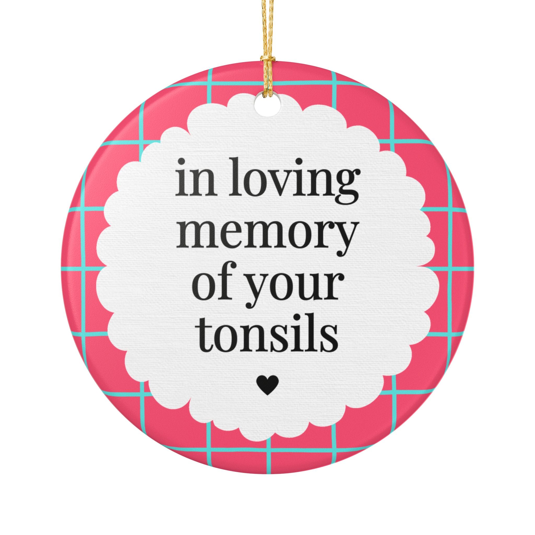 Funny Tonsillectomy Gift for Adult Having Their Tonsils Removed, Unhinged Xmas Ornament for Friend Getting Surgery, Tonsil Surgery Recovery