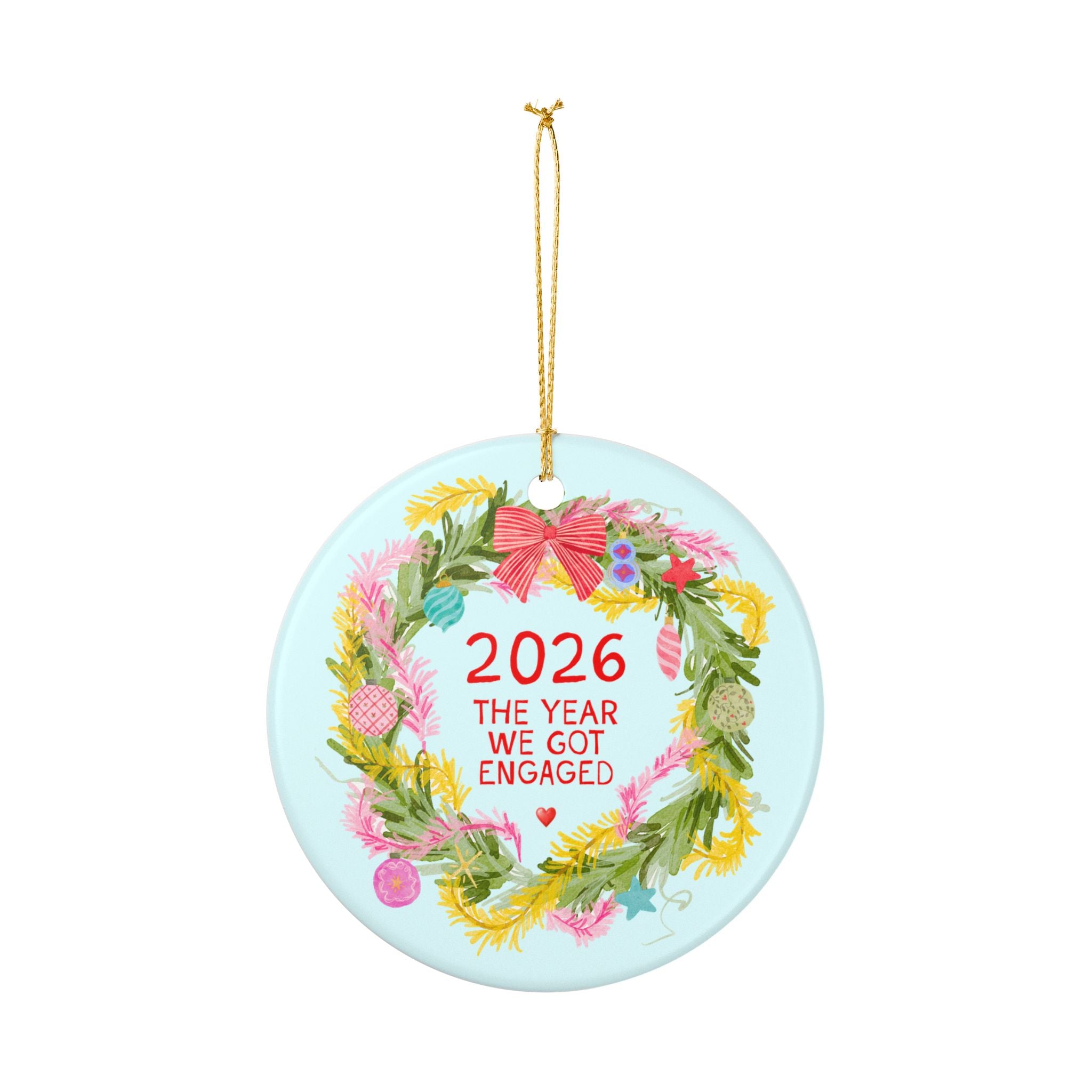 2026 The Year We Got Engaged Ornament: Cute Engagement Gift for Newly Engaged Couple or Bride and Groom, Nostalgic Engagement Xmas Gift