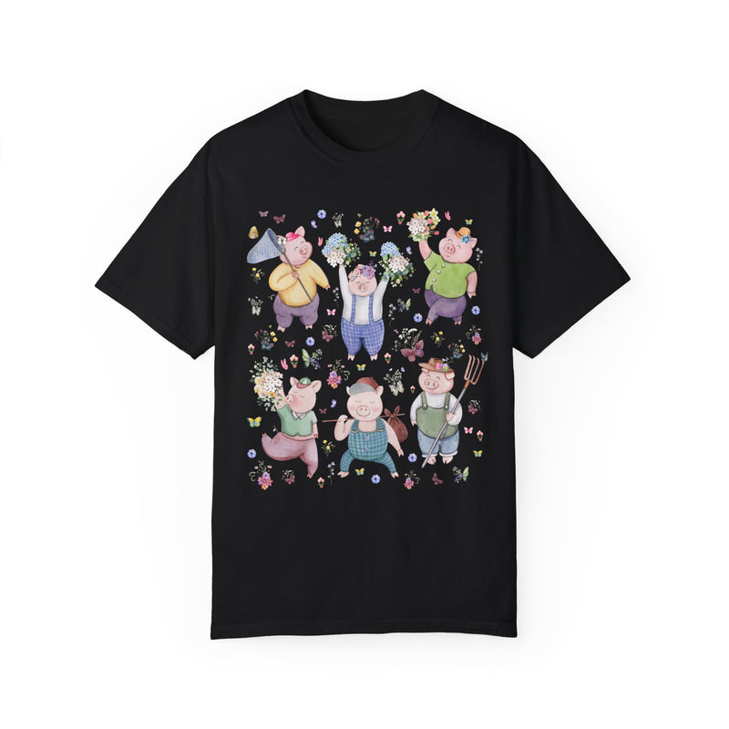 Adorable Floral Pig Tee Shirt