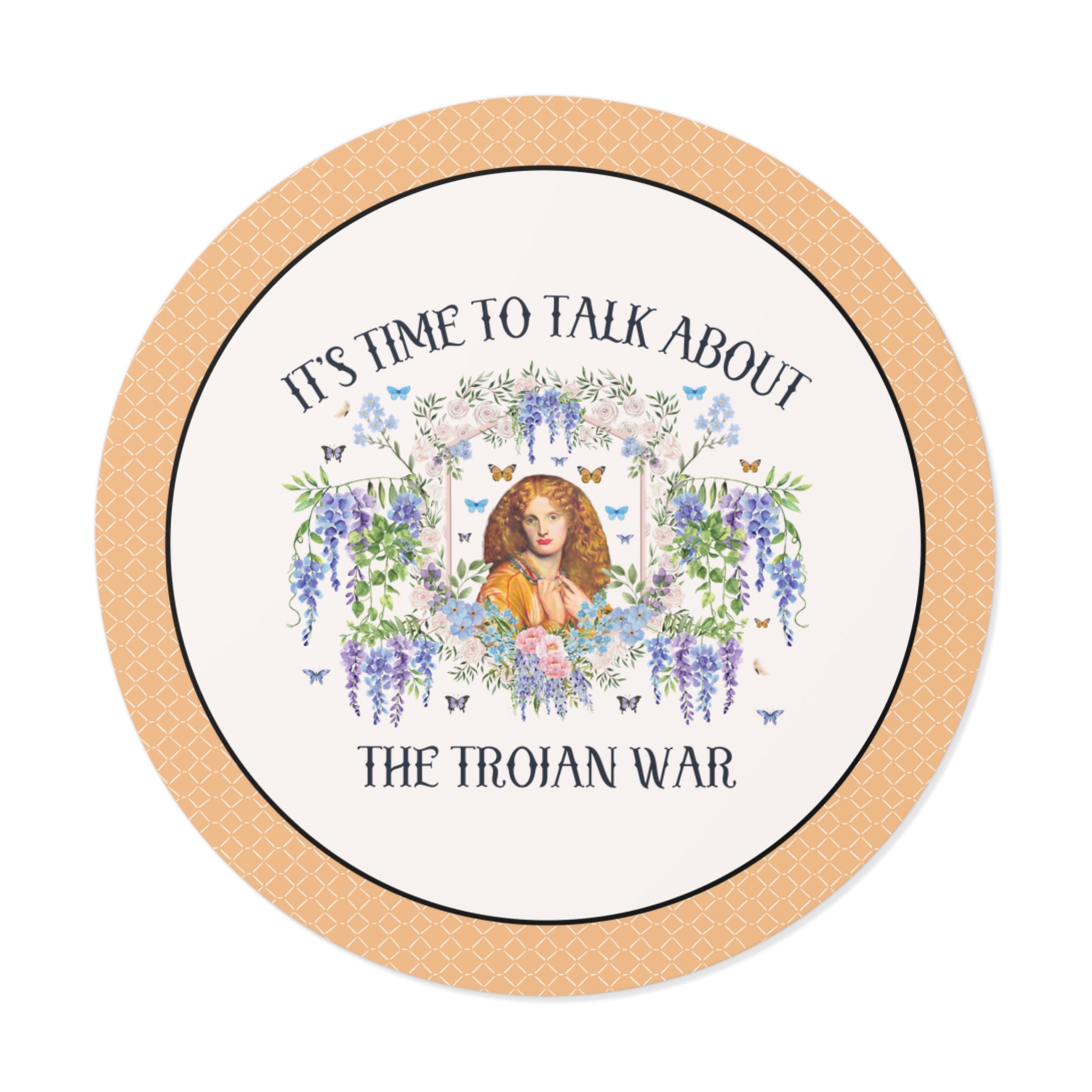 The Trojan War Art History Buff Sticker with Famous Painting of Helen of Troy, Colorful Greek Mythology History Lover Gift, Ancient History