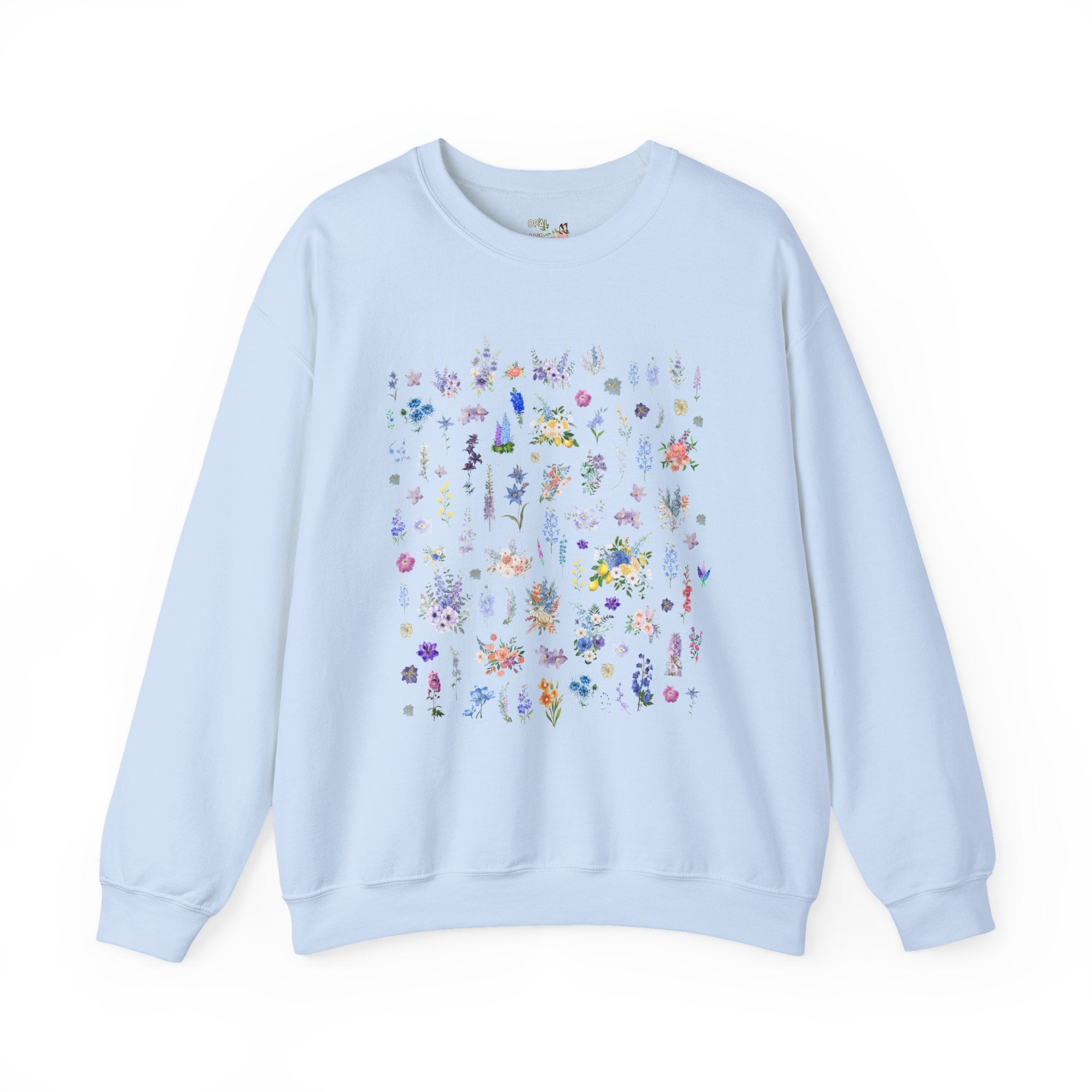 Delphinium Flower Sweatshirt for Mom Who Loves Flowers, July Birth Month Gift for Mother's Day, Cute Birthday Present for Daughter who Gardens