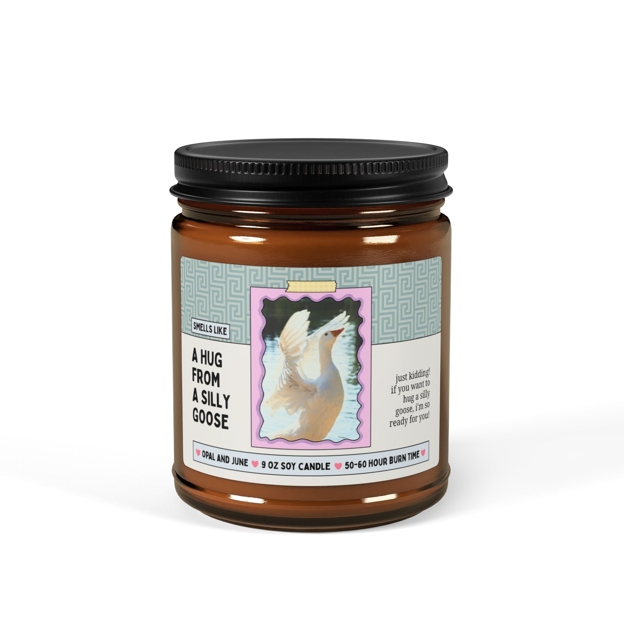 Smells Like A Hug From a Silly Goose: 9 Oz Soy Candle | Funny Sarcastic Flirty Candle Gift for Boyfriend, Silly Animal Lover Bird Lover Gift