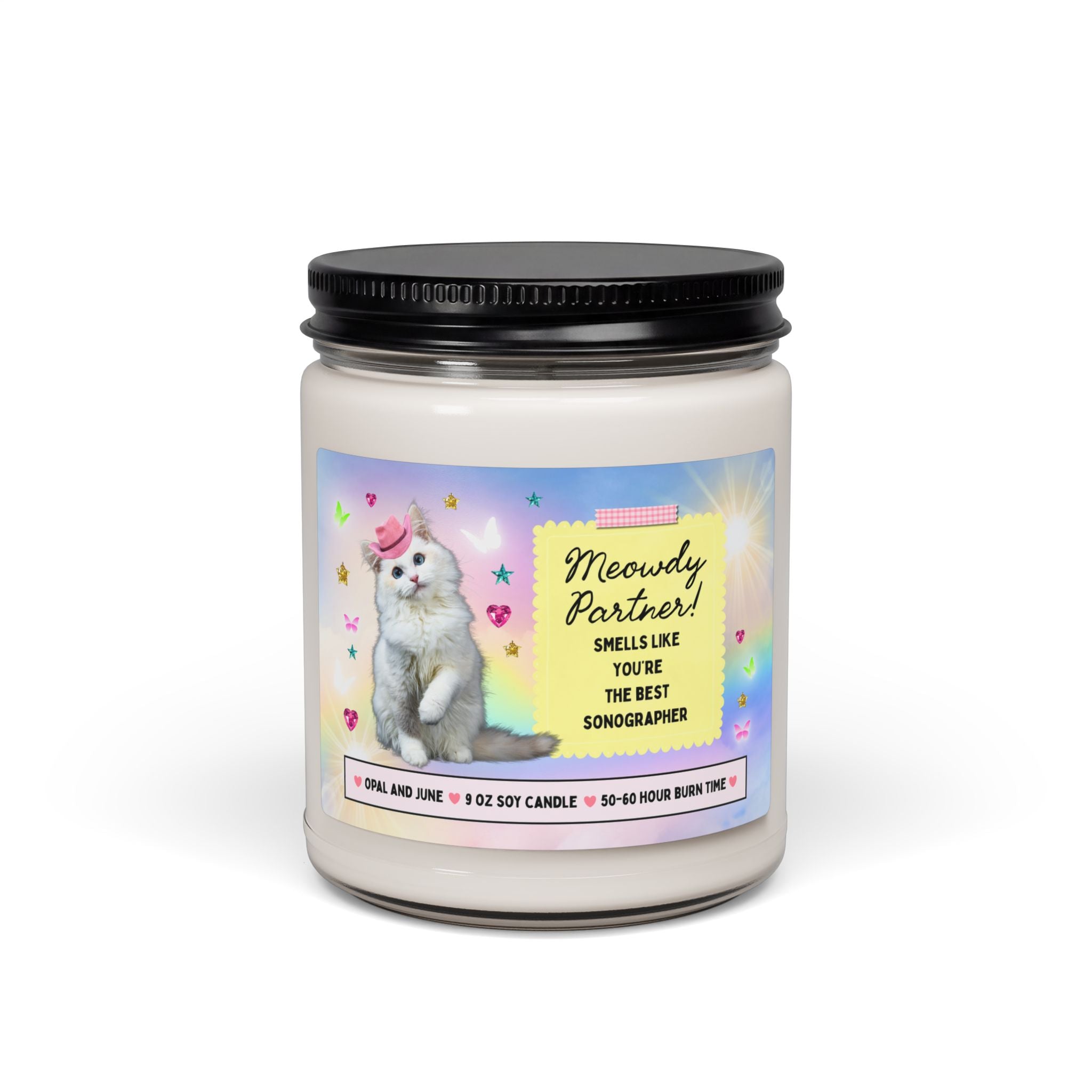 Sonographer Gift for Cat Mom Ultrasound Tech, Silly Unhinged Cat Lover Candle for Friend Graduating Sonography School, 9 Oz Soy Candle