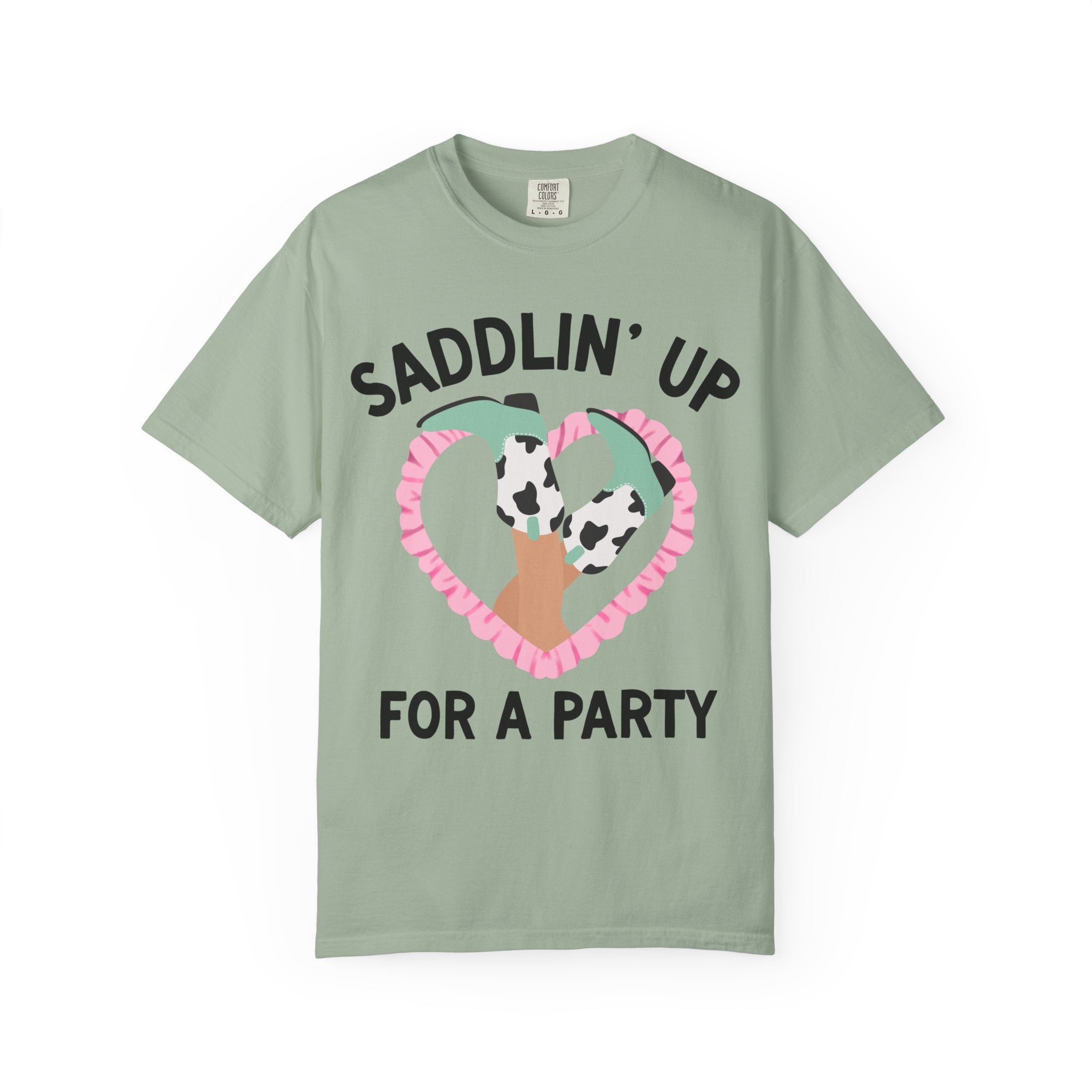 Western Bachelorette Tee Shirt for Bride and Bridesmaids: Found My Cowboy, Saddling Up for a Party Kitschy Wedding Party Tee with Heart
