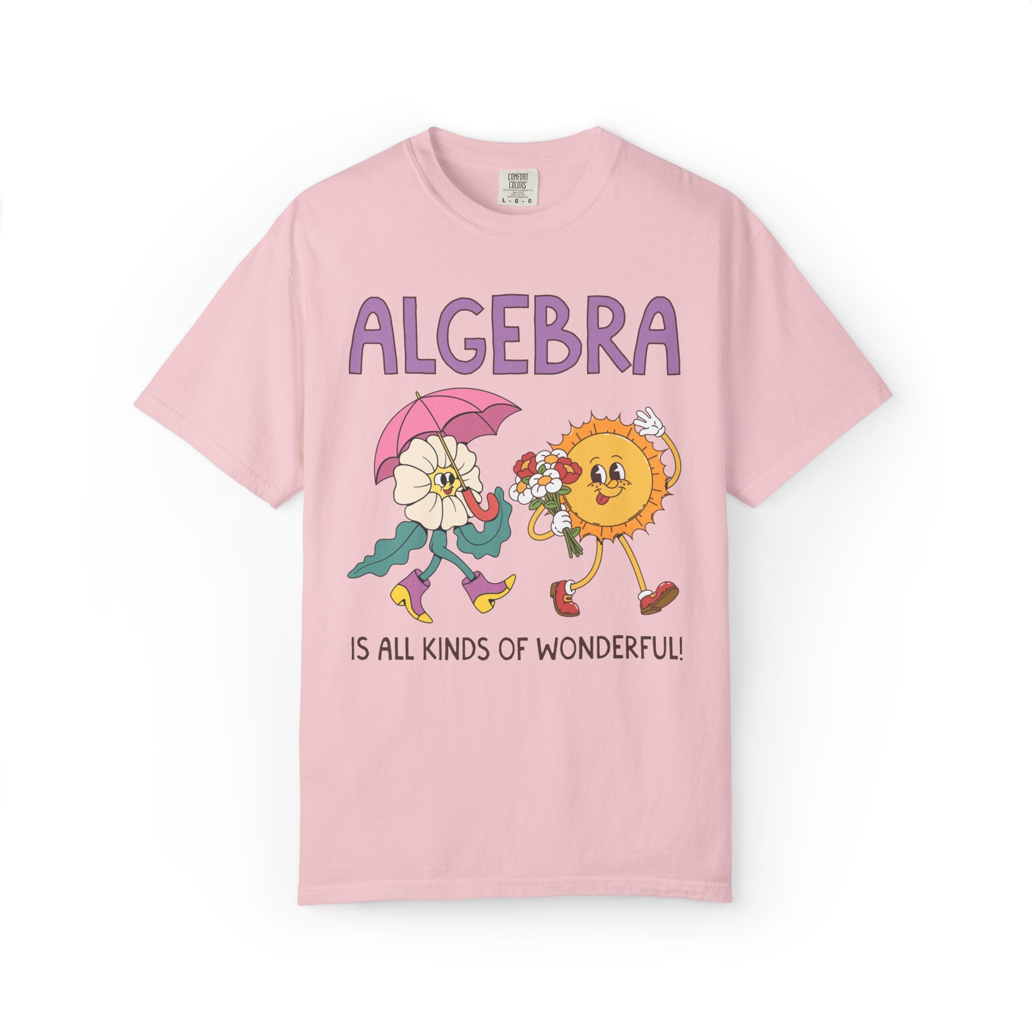 Algebra is All Kinds of Wonderful Teacher Team Tee Shirt for Back to School: Matching Math Teacher or Department Floral Tee with 90s Vibe