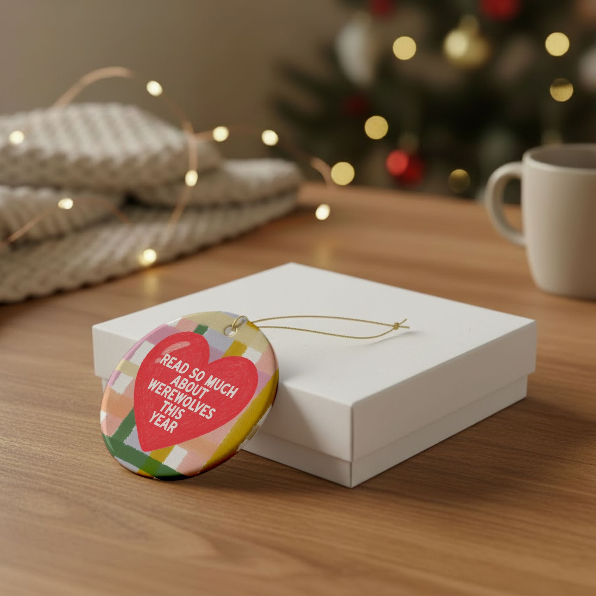 Werewolf Romance Bookworm Nostalgic Holiday Ornament: Read So Much About Werewolves This Year, Cute Smut Reader Gift