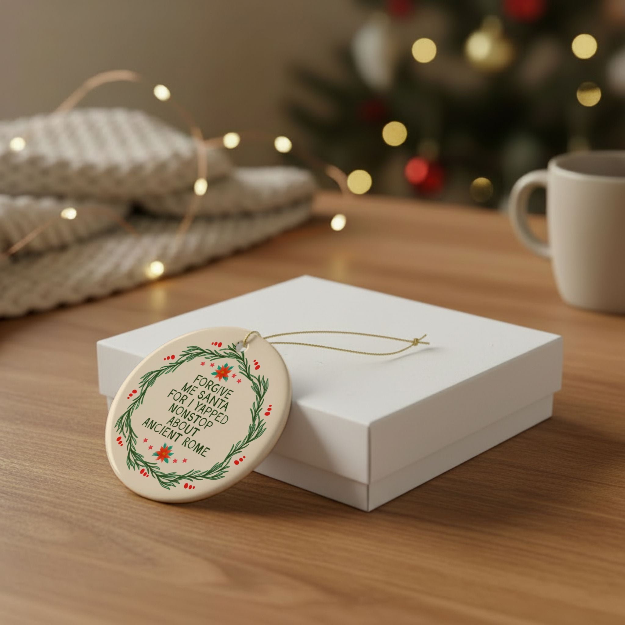 Ancient Roman History Buff Roman Empire Historian Holiday Ornament: Forgive Me for I Yapped Nonstop About Ancient Rome Ornament for Xmas