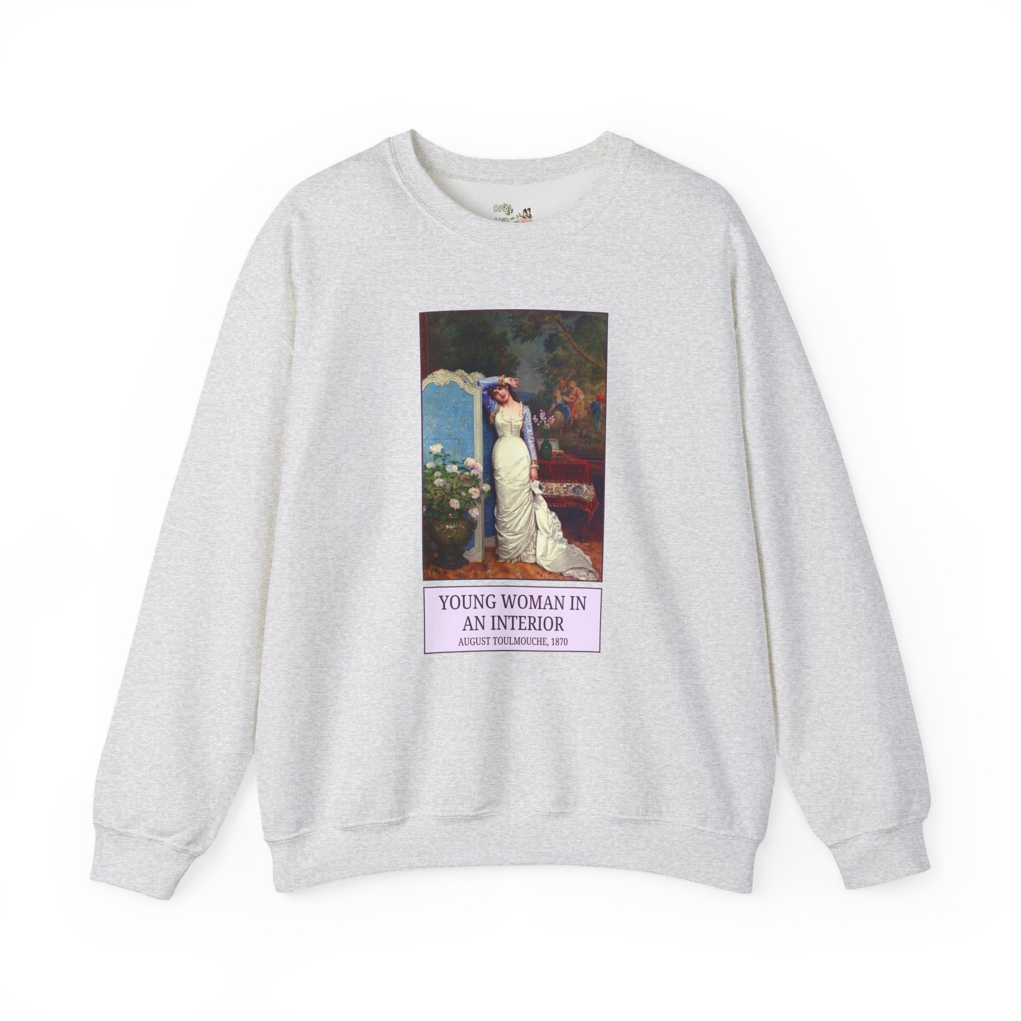 Young Woman in an Interior by Auguste Toulmouche Art History Buff Sweatshirt: 19th Century Art History Museum Lover Gift, Victorian Era