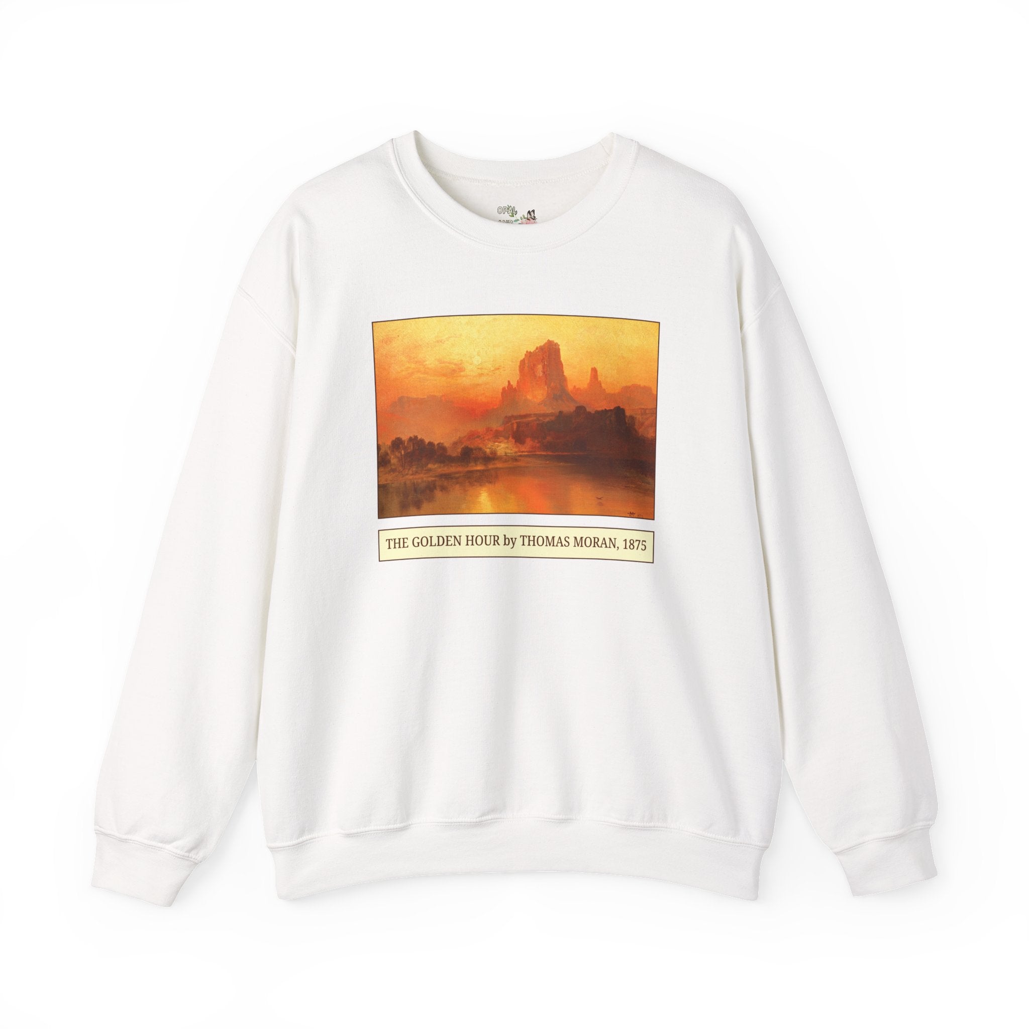 The Golden Hour Painting by Thomas Moran Sweatshirt, Landscape Painting of Wyoming, 19th Century Art History Painting with Sunset, Hiking Lover Gift