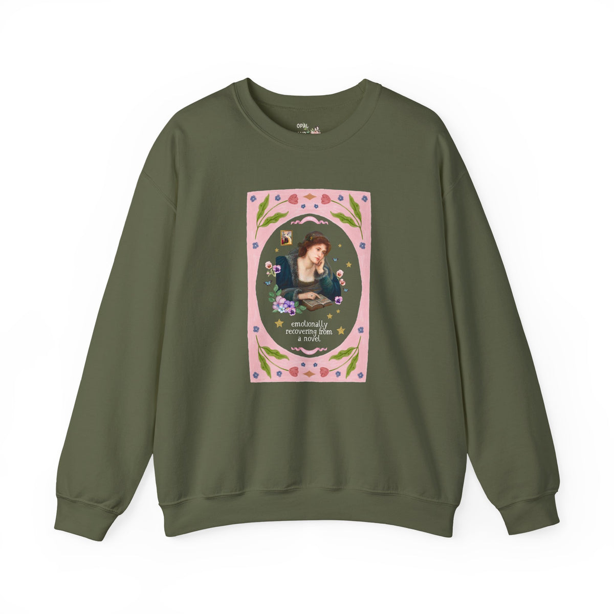 Emotionally Recovering From a Novel Art History Sweatshirt: Colorful Maximalist Book Lover Crewneck of Woman Reading a Book