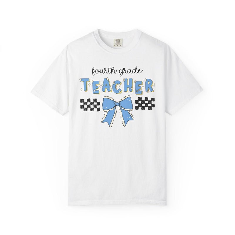 4th Grade Teacher Tee with Bow - Opal and June
