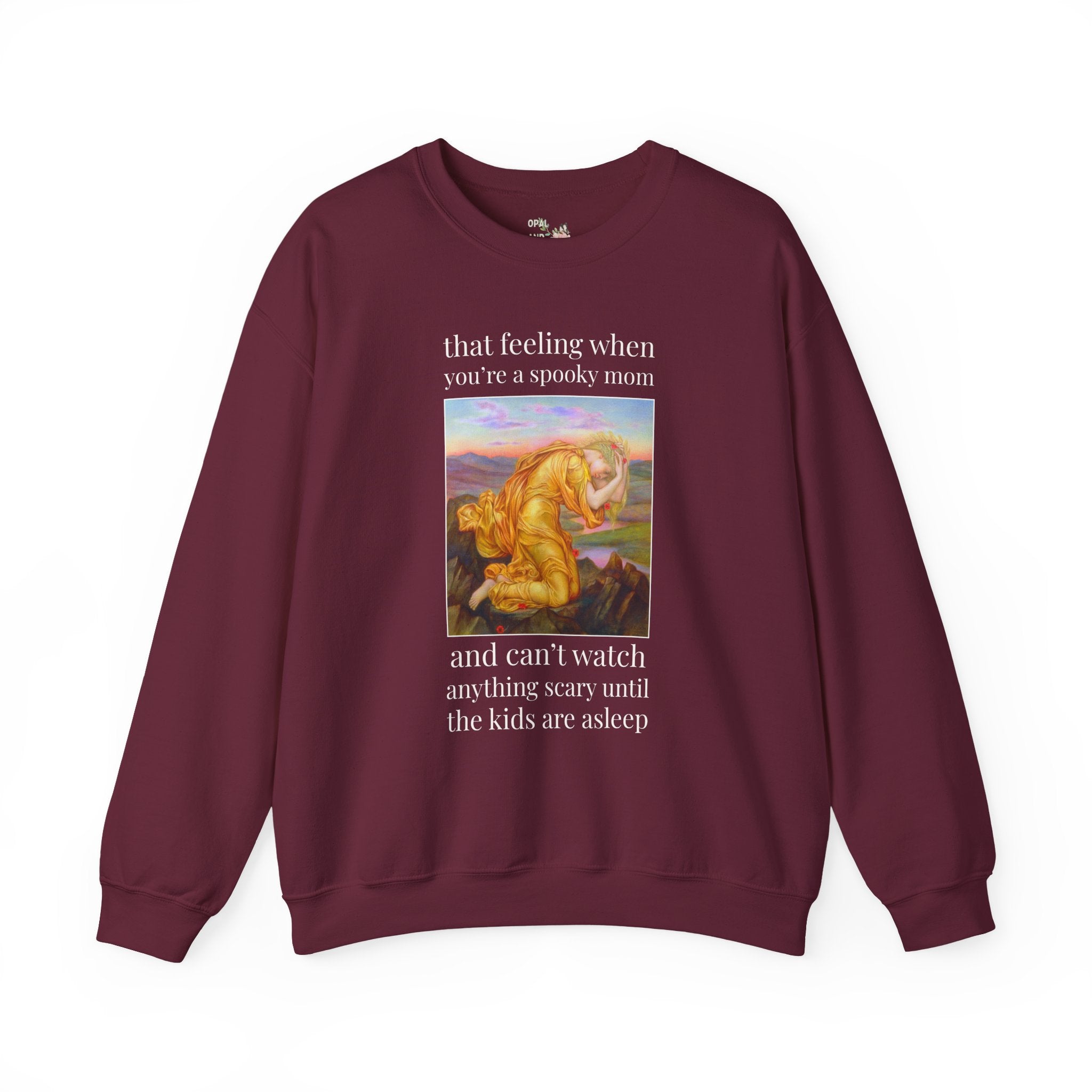 Halloween Mom Sweatshirt with Famous Painting by Evelyn de Morgan: When You're a Spooky Mom True Crime History Buff Shirt, Scary Movie Lover