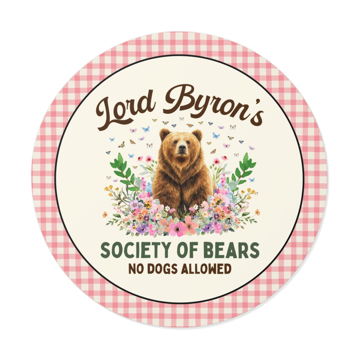 Lord Byron's Society of Bears Sticker: Bookish Animal Lover Sticker for Classic Bookworm Who Loves English History and Animals