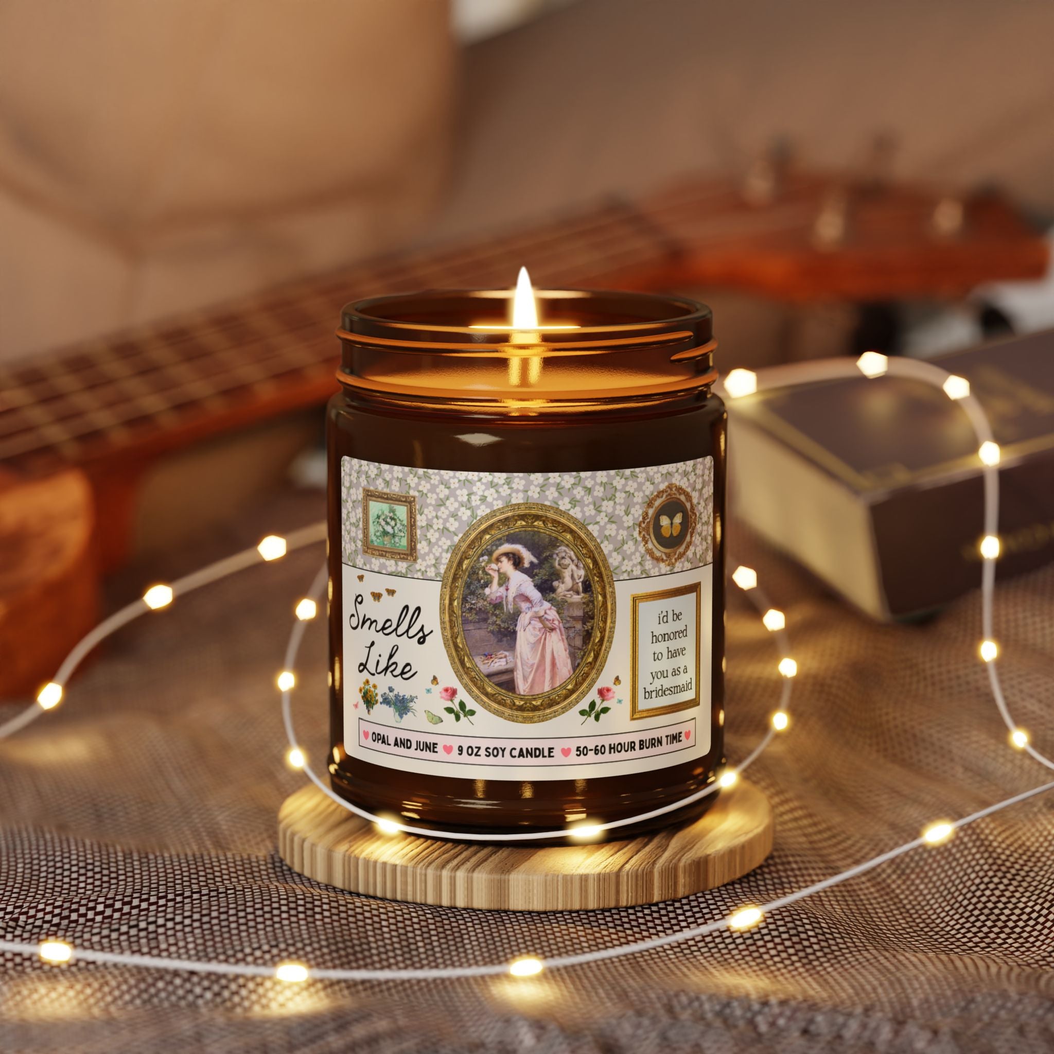 Smells Like I'd Be Honored to Have You as a Bridesmaid: 9 Oz Soy Candle | Cute Bridesmaid Proposal Gift from Bride, Newly Engaged Gift