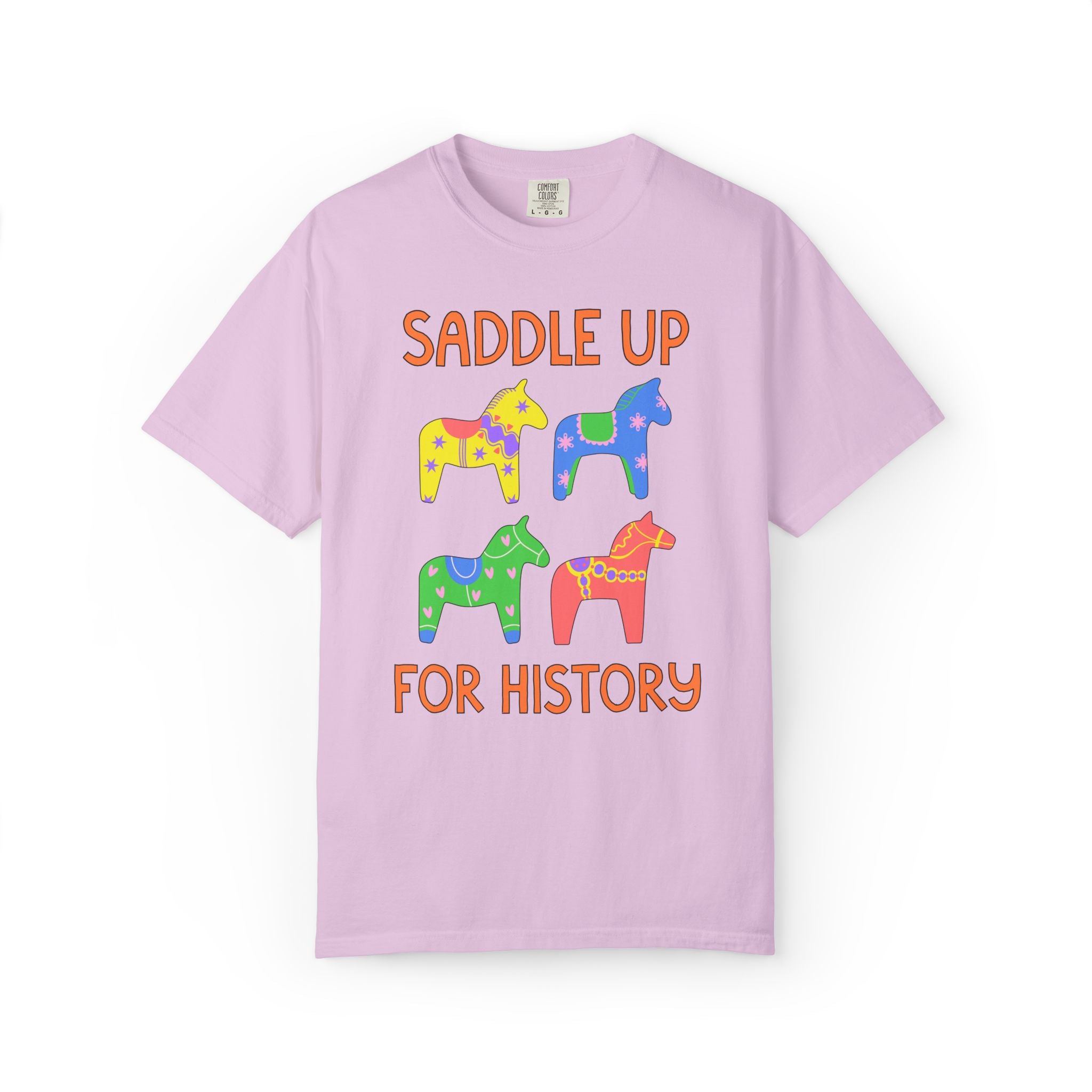 Saddle Up for History: Cute History Teacher, Matching History Department Shirt, Silly Dreamcore Aesthetic Tee with Horses, New Teacher Gift