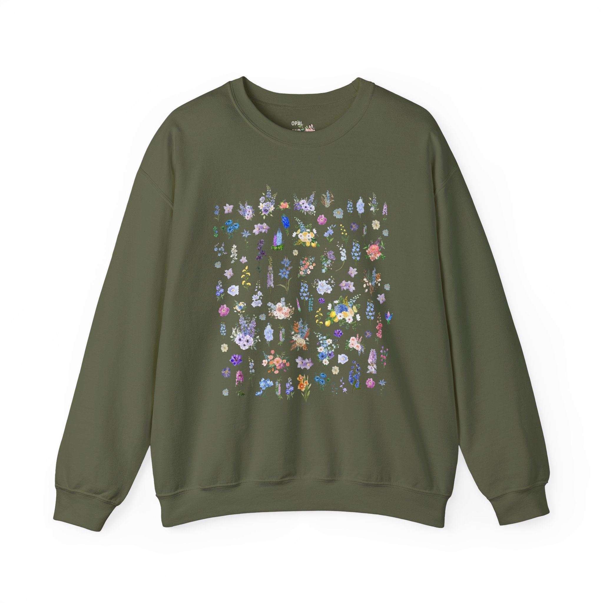 Delphinium Flower Sweatshirt for Mom Who Loves Flowers, July Birth Month Gift for Mother's Day, Cute Birthday Present for Daughter who Gardens