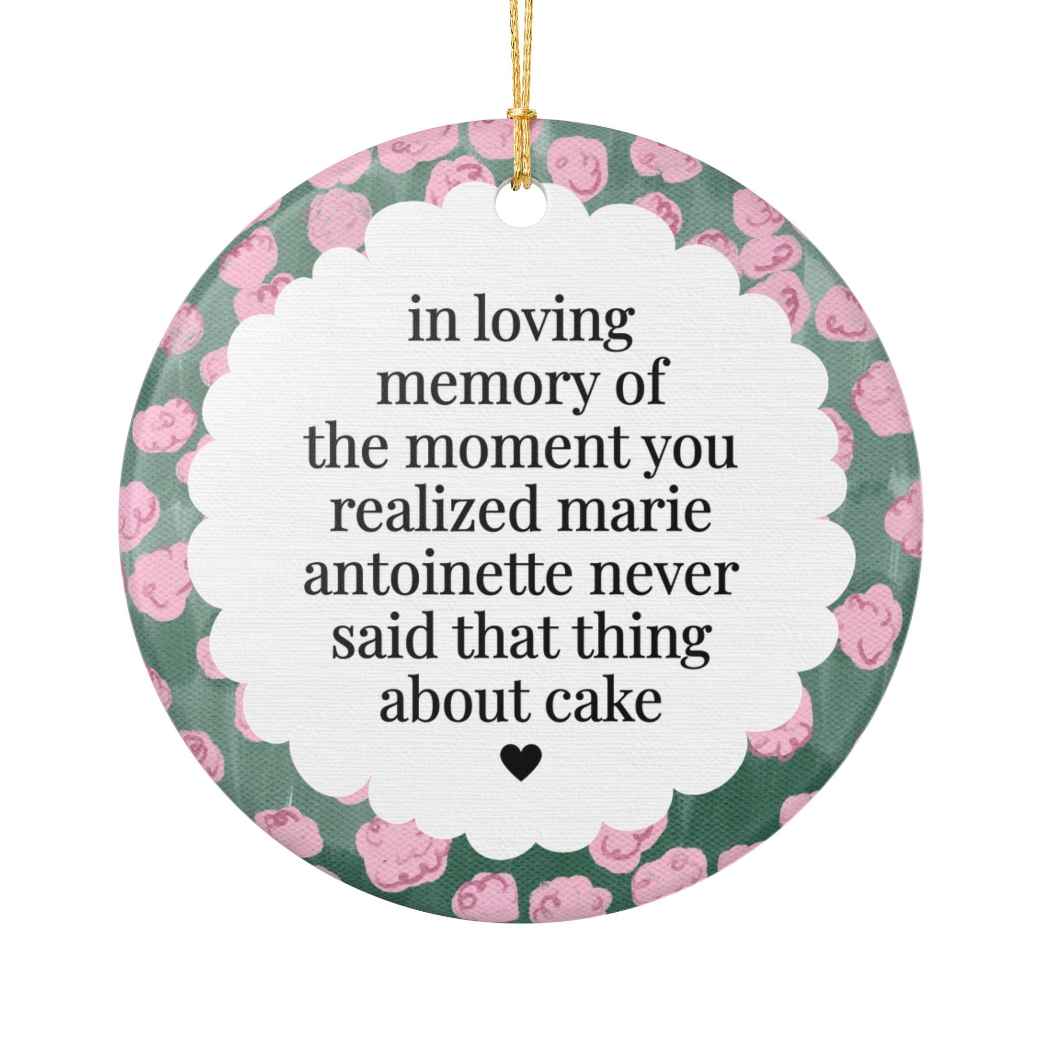 Marie Antoinette French History Buff Holiday Ornament, History Teacher Appreciation Gift, Famous Queens, Christmas Ornament with Flowers