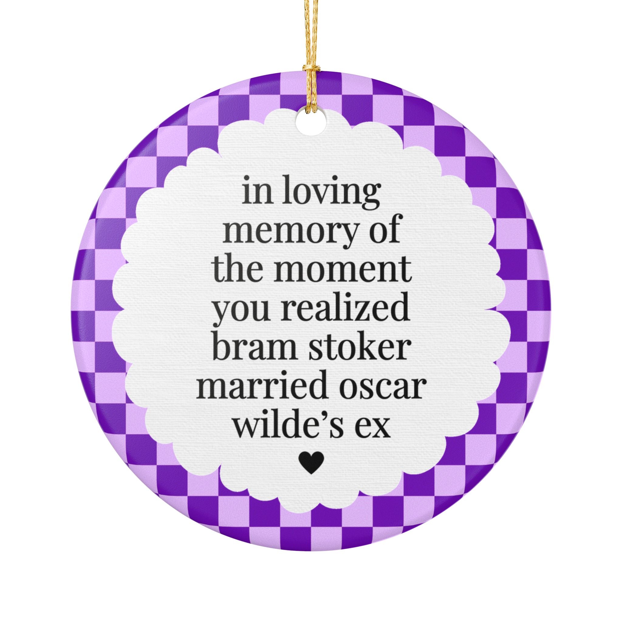Bram Stoker and Oscar Wilde Bookish Holiday Ornament for Friend Who Loves Classic Literature, Funny Bookworm Gift, Retro Holiday Xmas Ornament