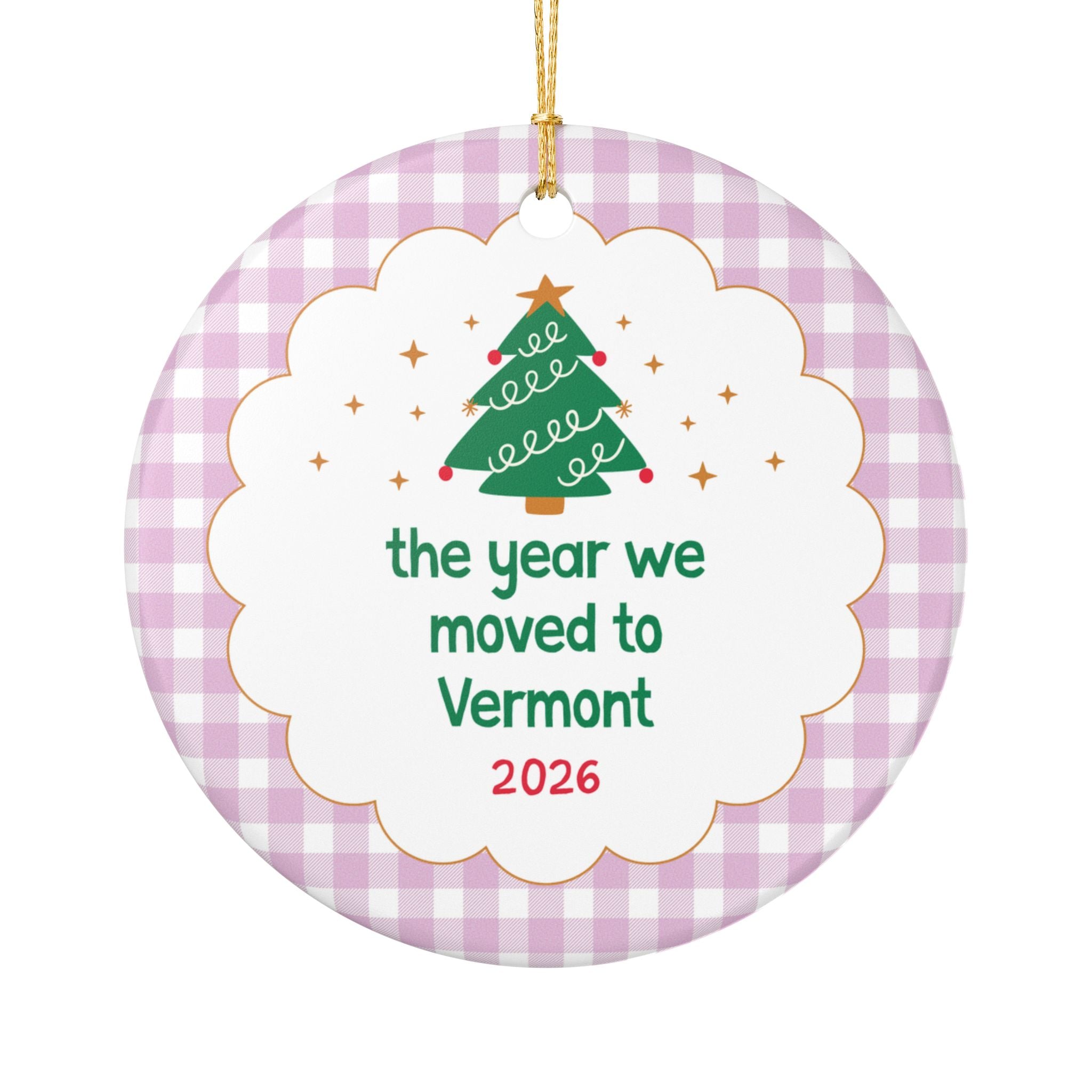 2026: The Year We Moved to Vermont Nostalgic Christmas Ornament, Family Who Moved to Vermont in 2026, Cute Family Moving Gift for Xmas