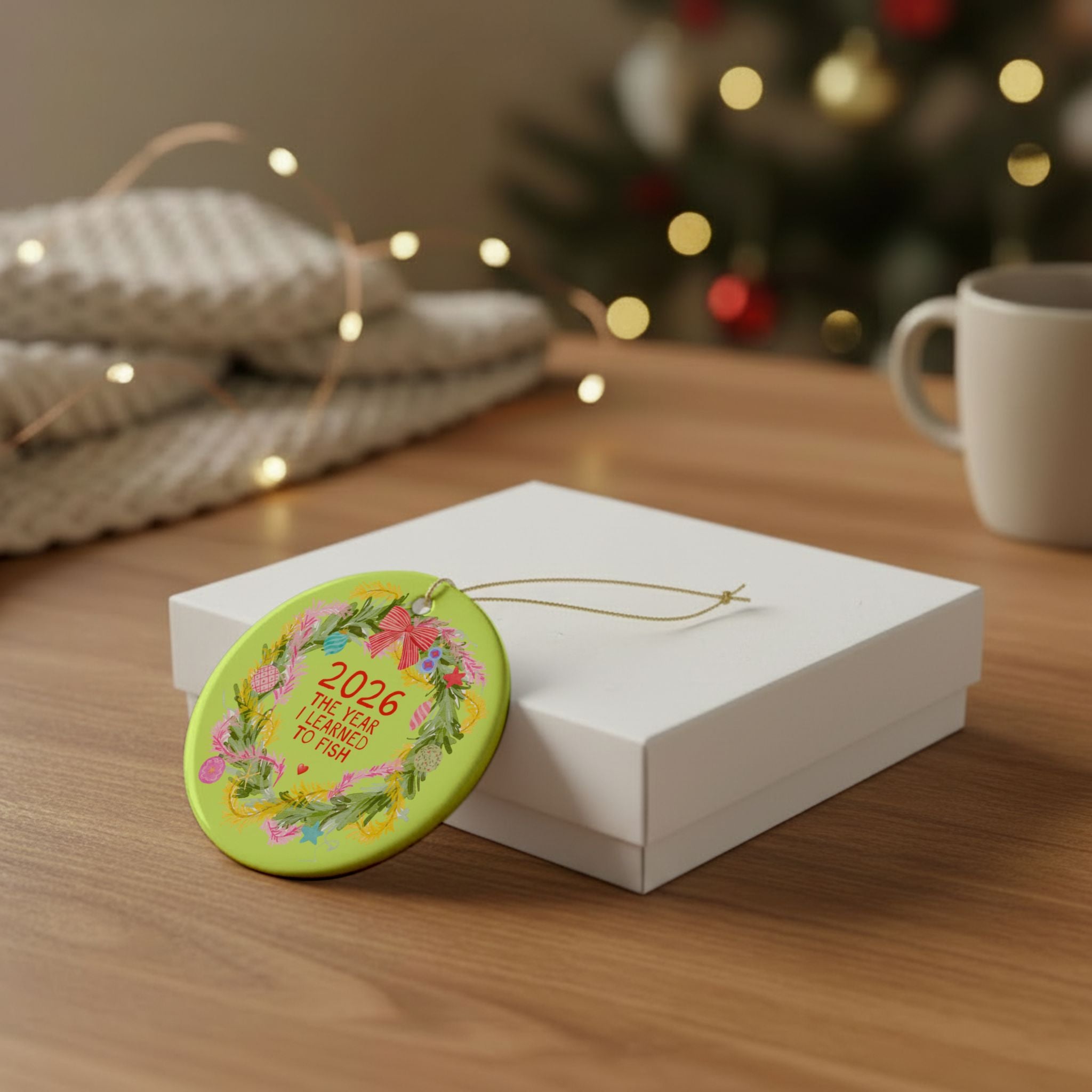 2026: The Year I Learned to Fish Holiday Ornament for Sister Who Learned How to Deep Sea Fish in 2026, Colorful Fishing Lover Christmas Ornament