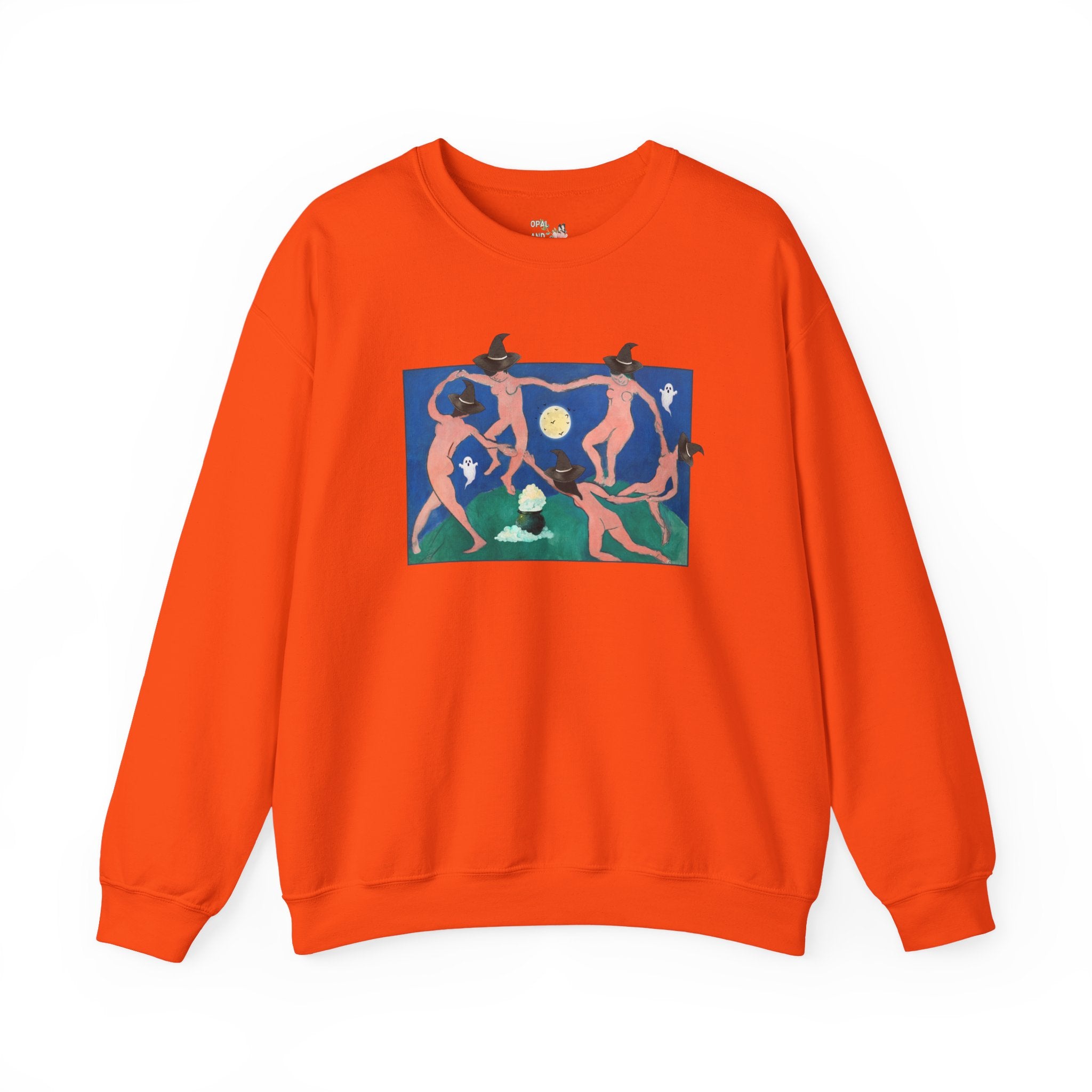 Halloween Art History Buff Sweatshirt with Spooky Witches and Ghosts: Henri Matisse Dance Early 1900s Famous Painting, French Art History