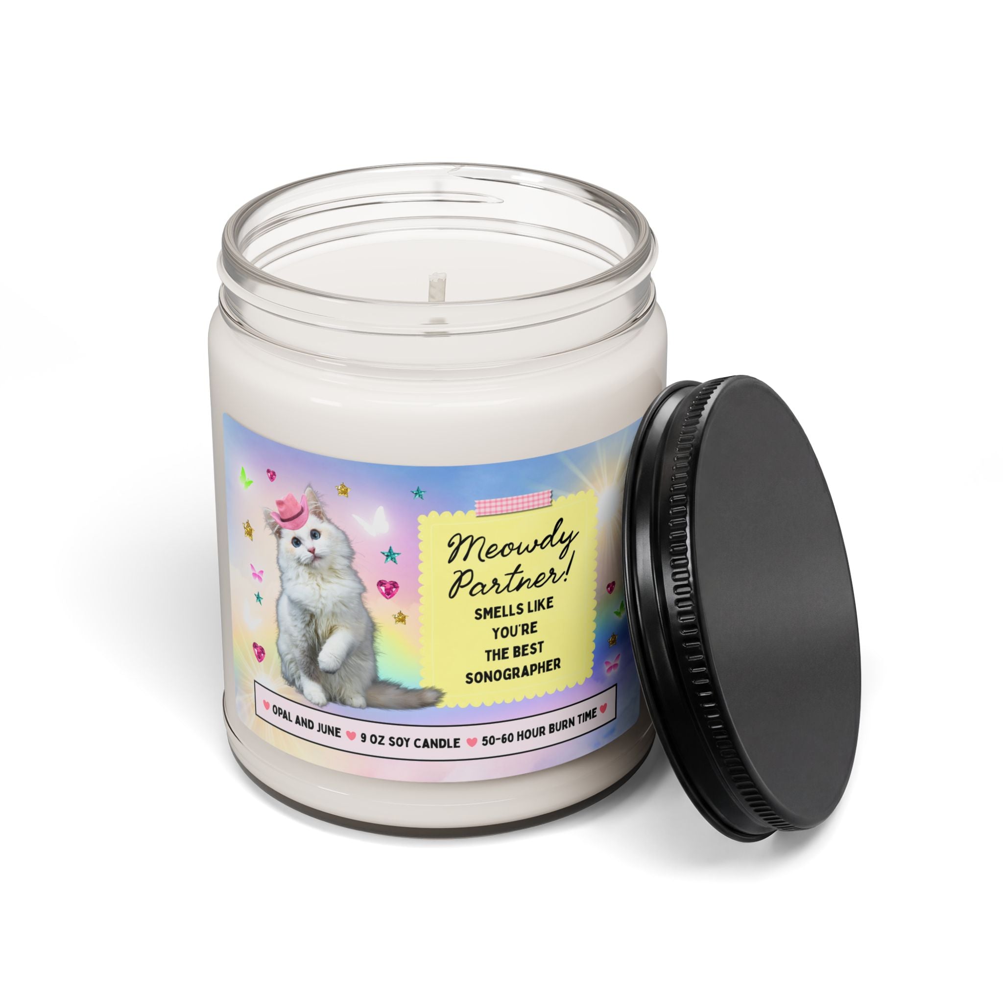 Sonographer Gift for Cat Mom Ultrasound Tech, Silly Unhinged Cat Lover Candle for Friend Graduating Sonography School, 9 Oz Soy Candle